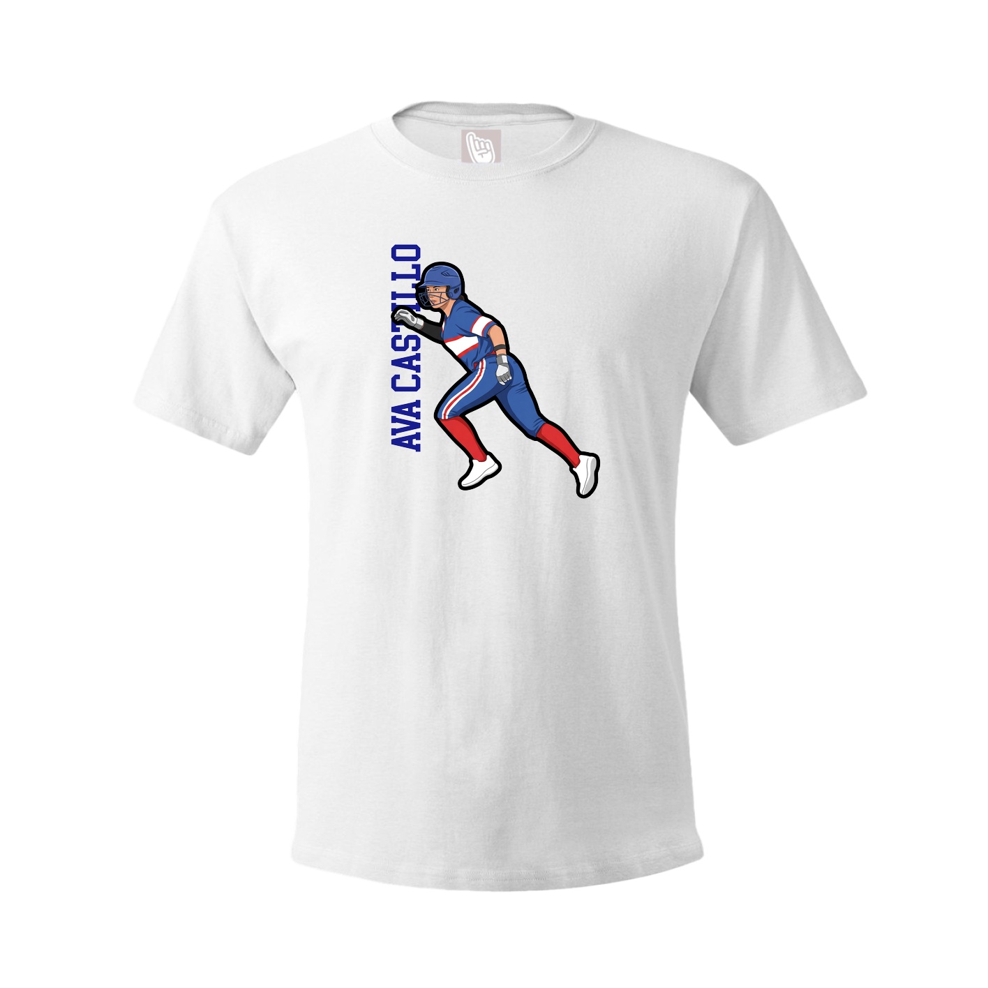 Youth Tee — Name Vertical in White