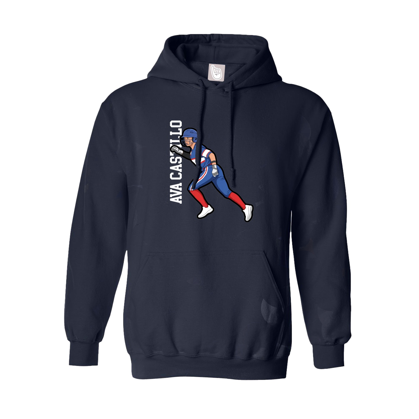 Youth Hoodie — Name Vertical in Navy