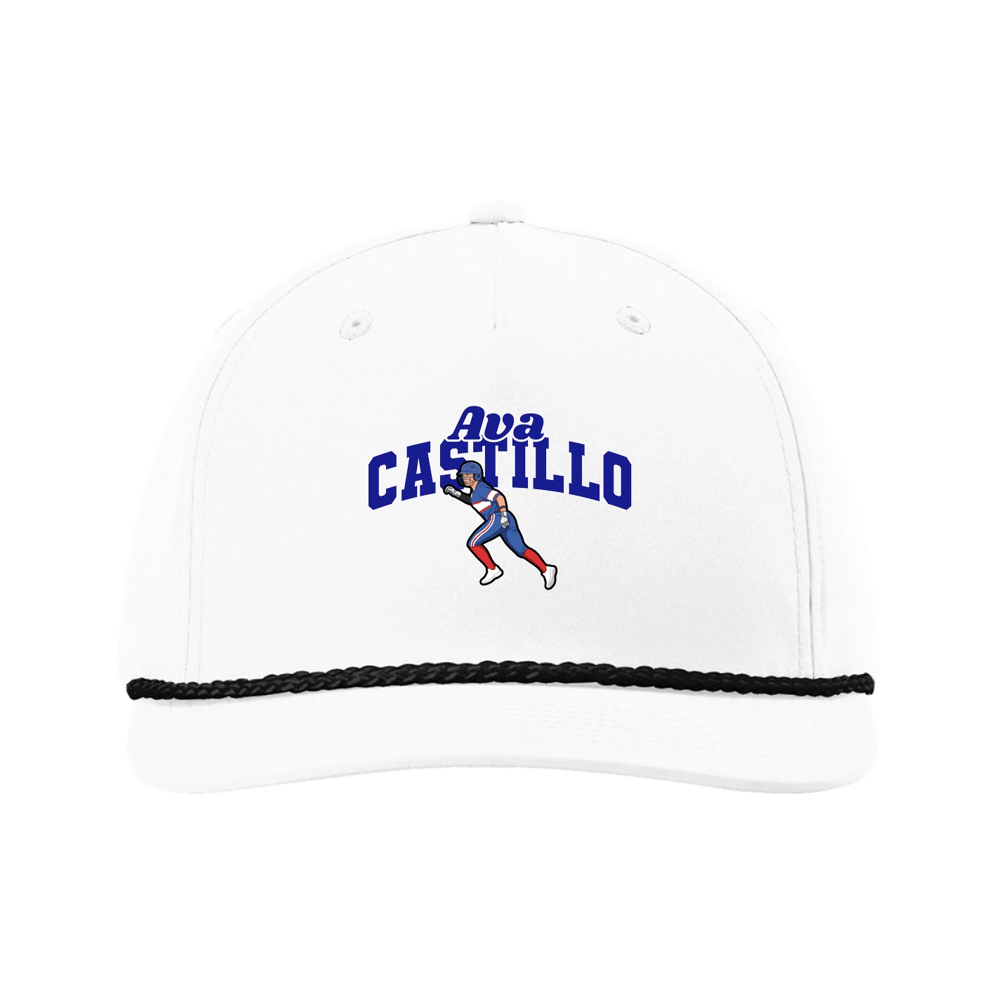 Five-Panel Classic Rope Cap — Signature Arch in White