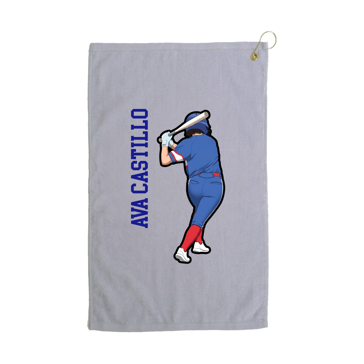 Golf Towel — Name Vertical in Grey