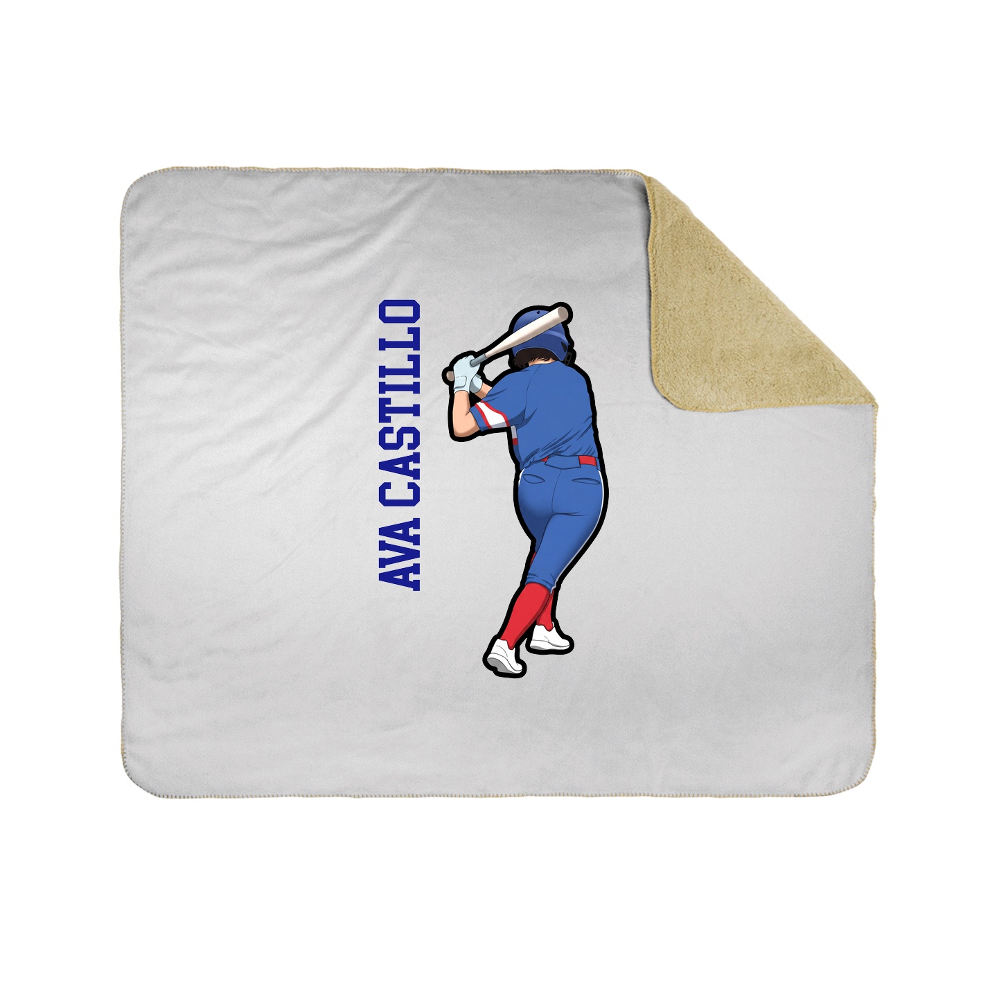 Throw Blanket — Name Vertical in White