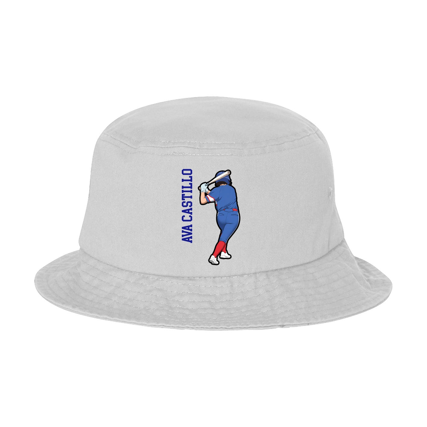 Bucket Cap — Name Vertical in White