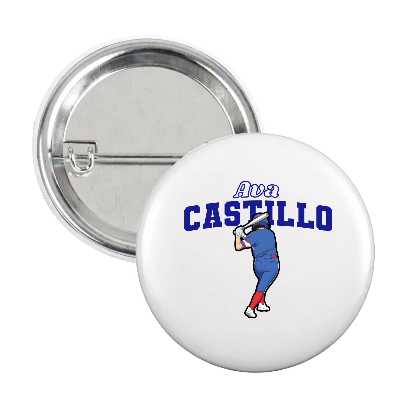 Game Day Button — Name Arch in White
