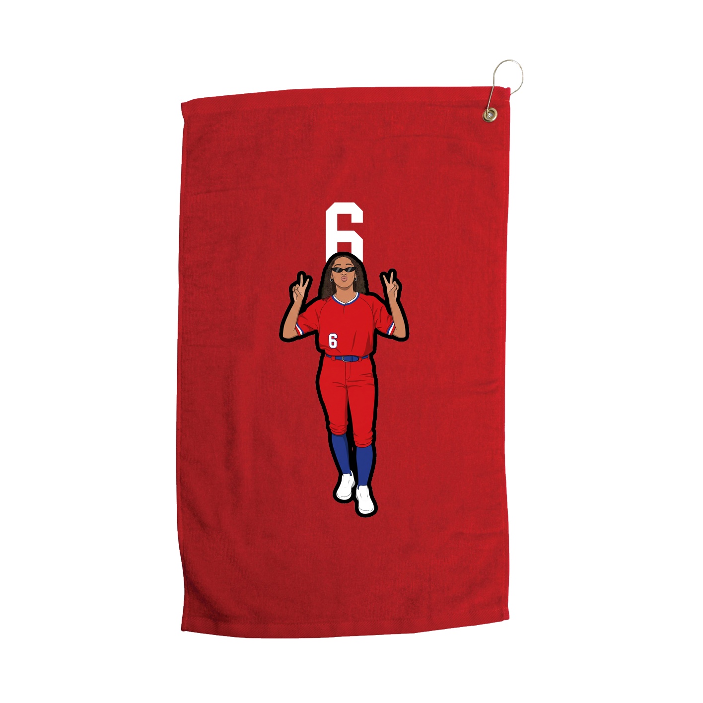 Golf Towel — Number Top in Red