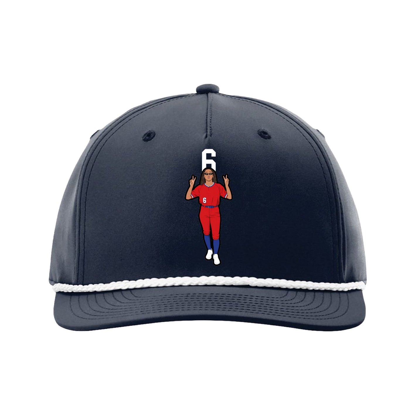 Five-Panel Classic Rope Cap — Number Top in Navy
