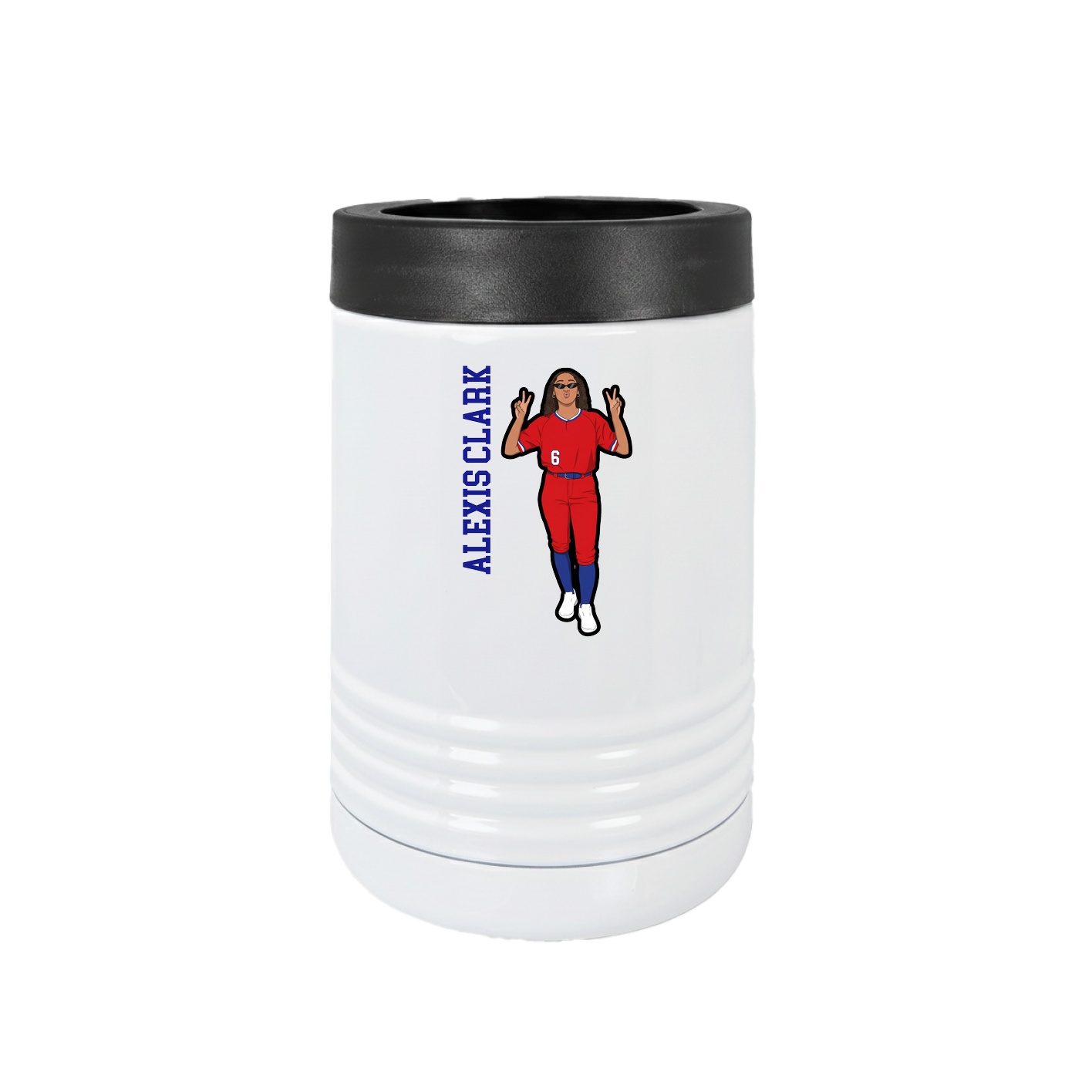 Beverage Holder — Name Vertical in White