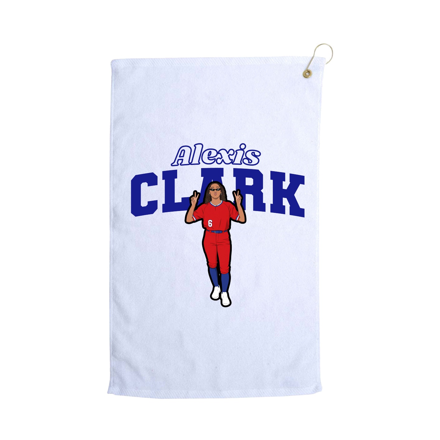 Golf Towel — Name Arch in White