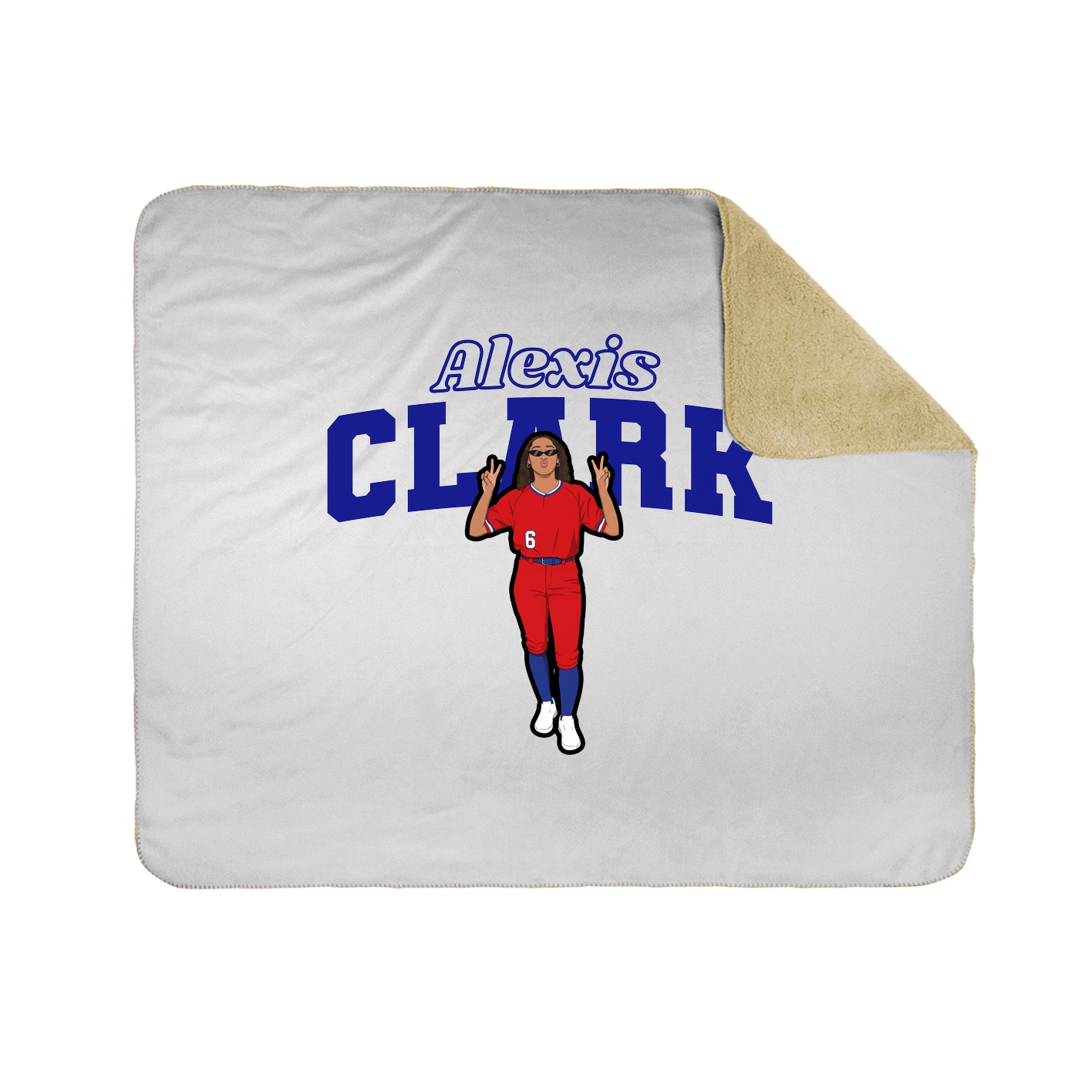 Throw Blanket — Name Arch in White