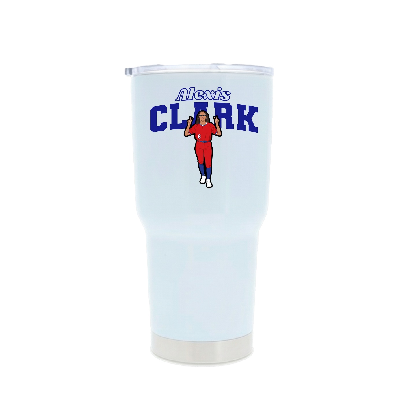 30oz Stainless Steel Tumbler — Name Arch in White