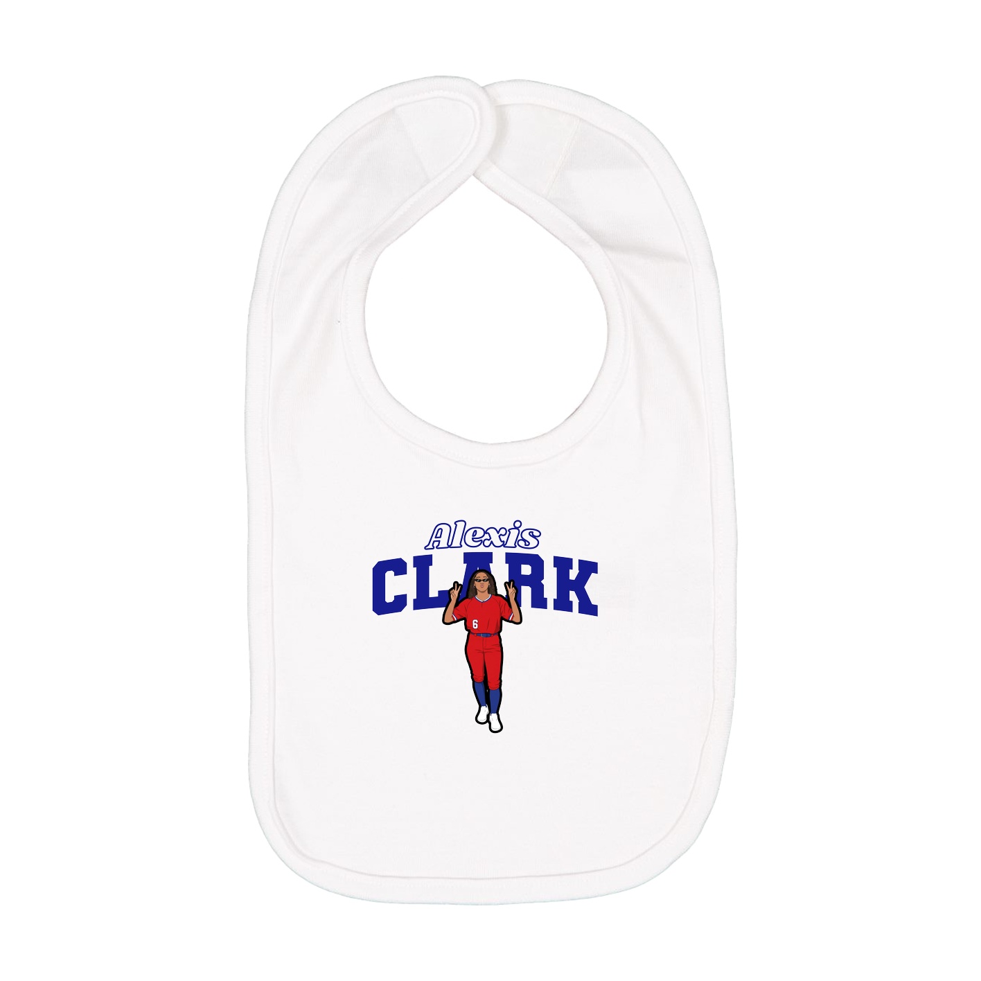 Infant Bib — Name Arch in White