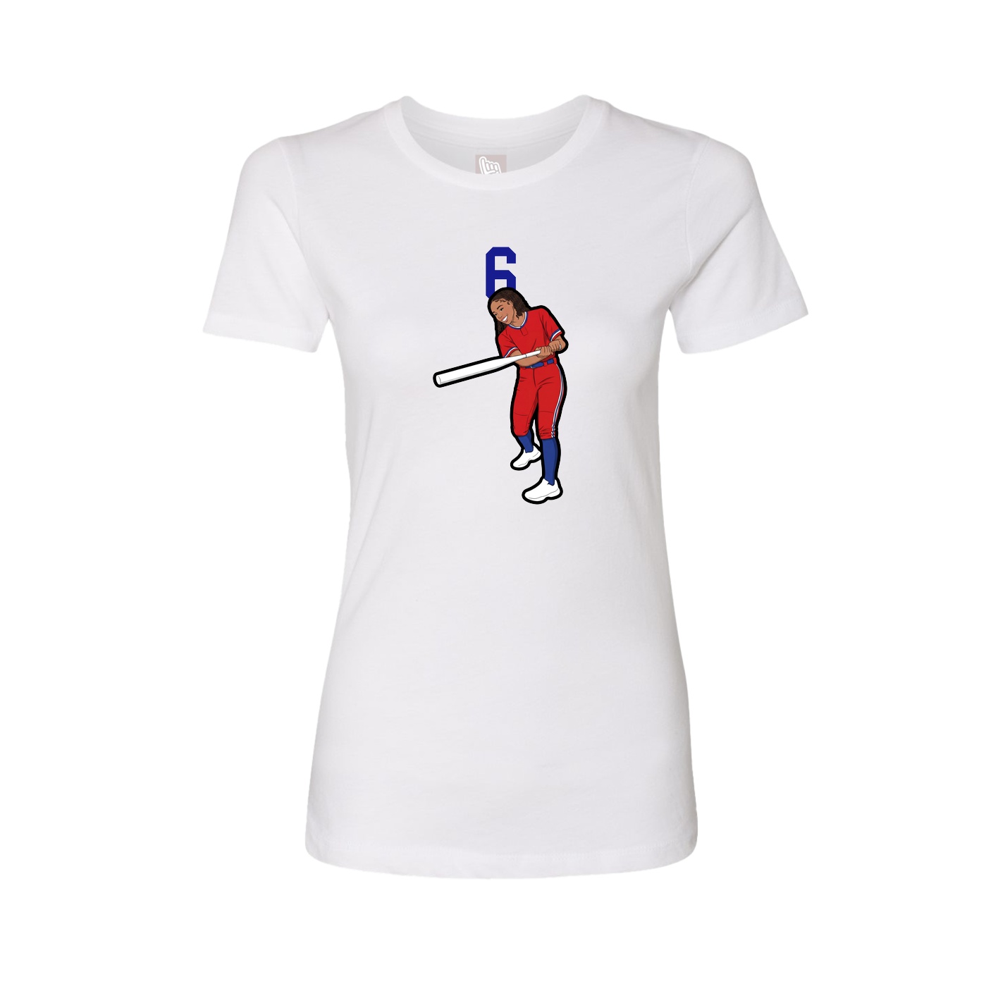Fitted Women's Tee — Number Top in White
