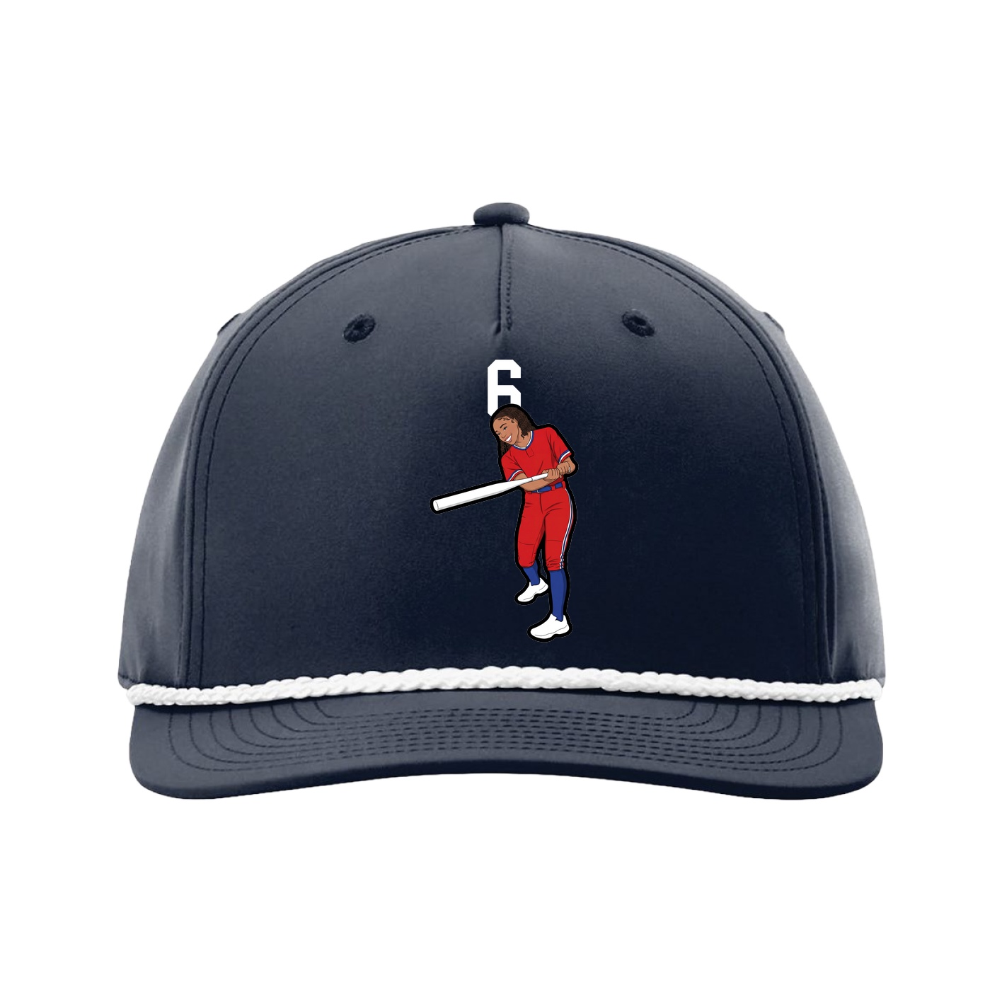 Five-Panel Classic Rope Cap — Number Top in Navy