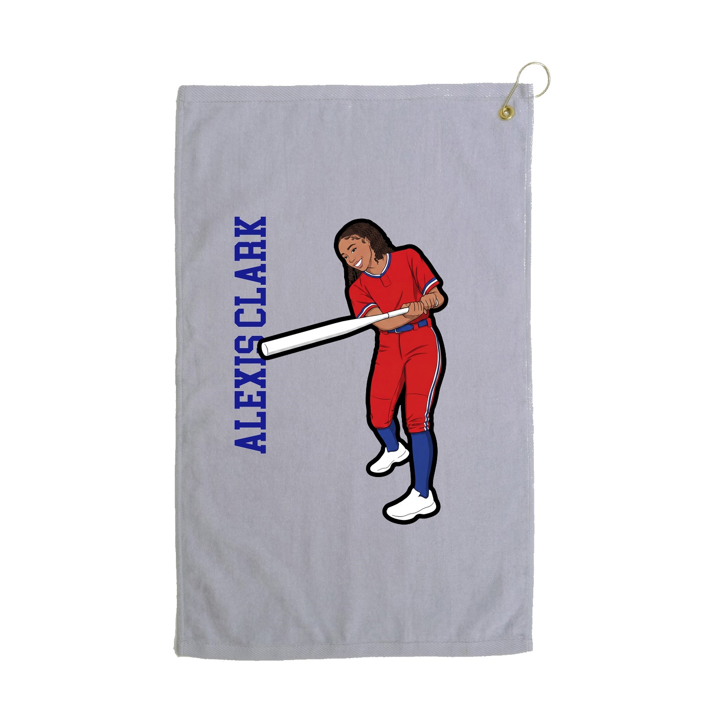 Golf Towel — Name Vertical in Grey