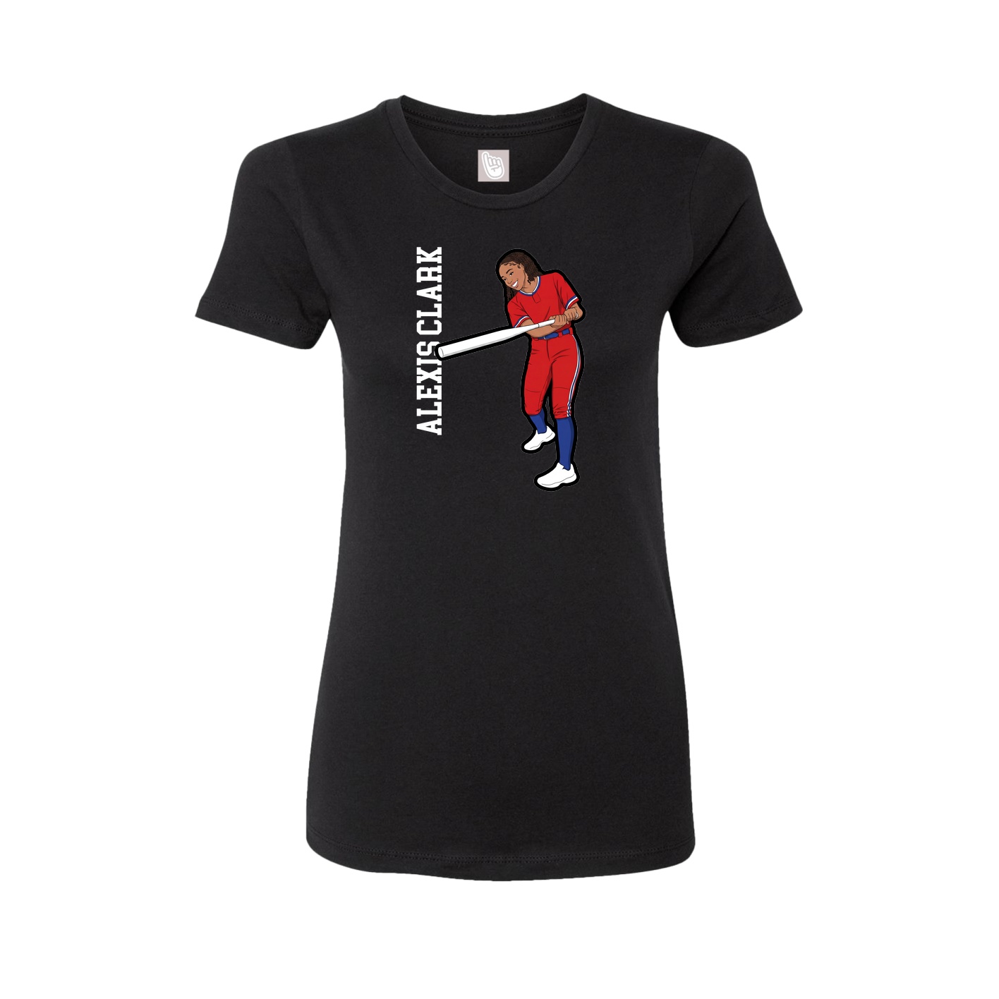 Fitted Women's Tee — Name Vertical in Black