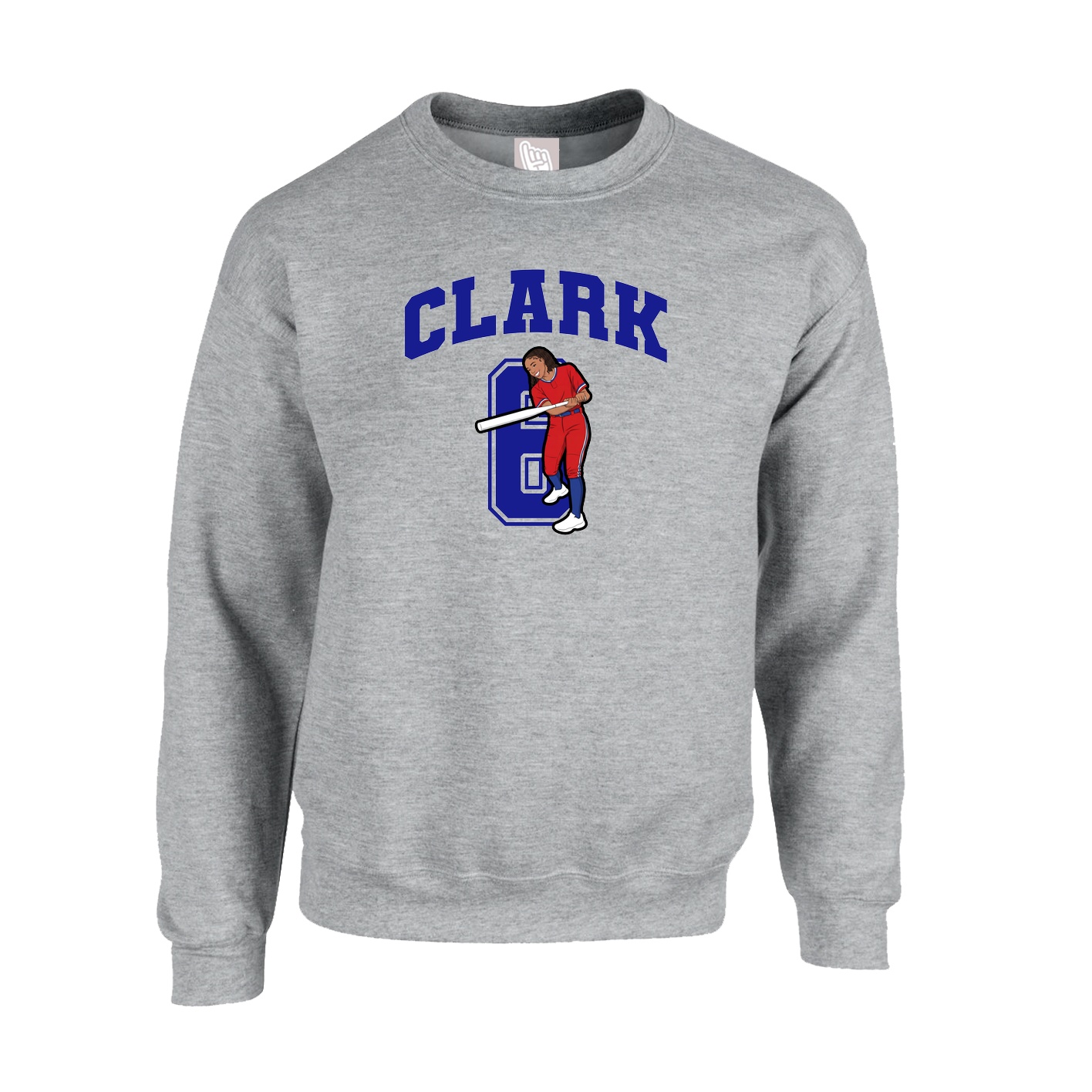 Fleece Crew — Number in Grey
