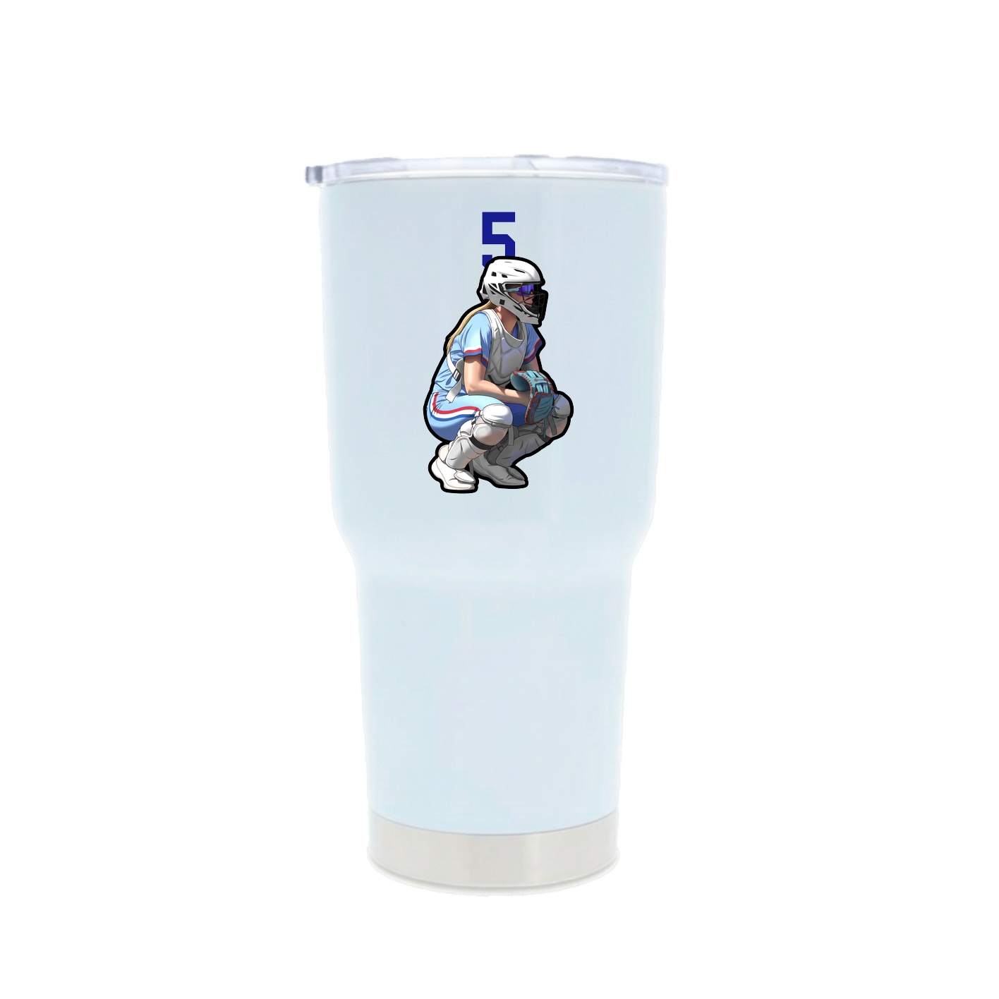 30oz Stainless Steel Tumbler — Number Top in White