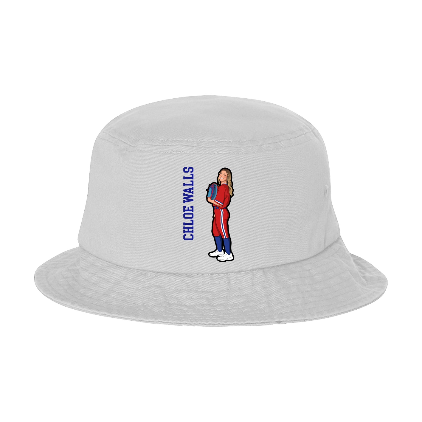 Bucket Cap — Name Vertical in White