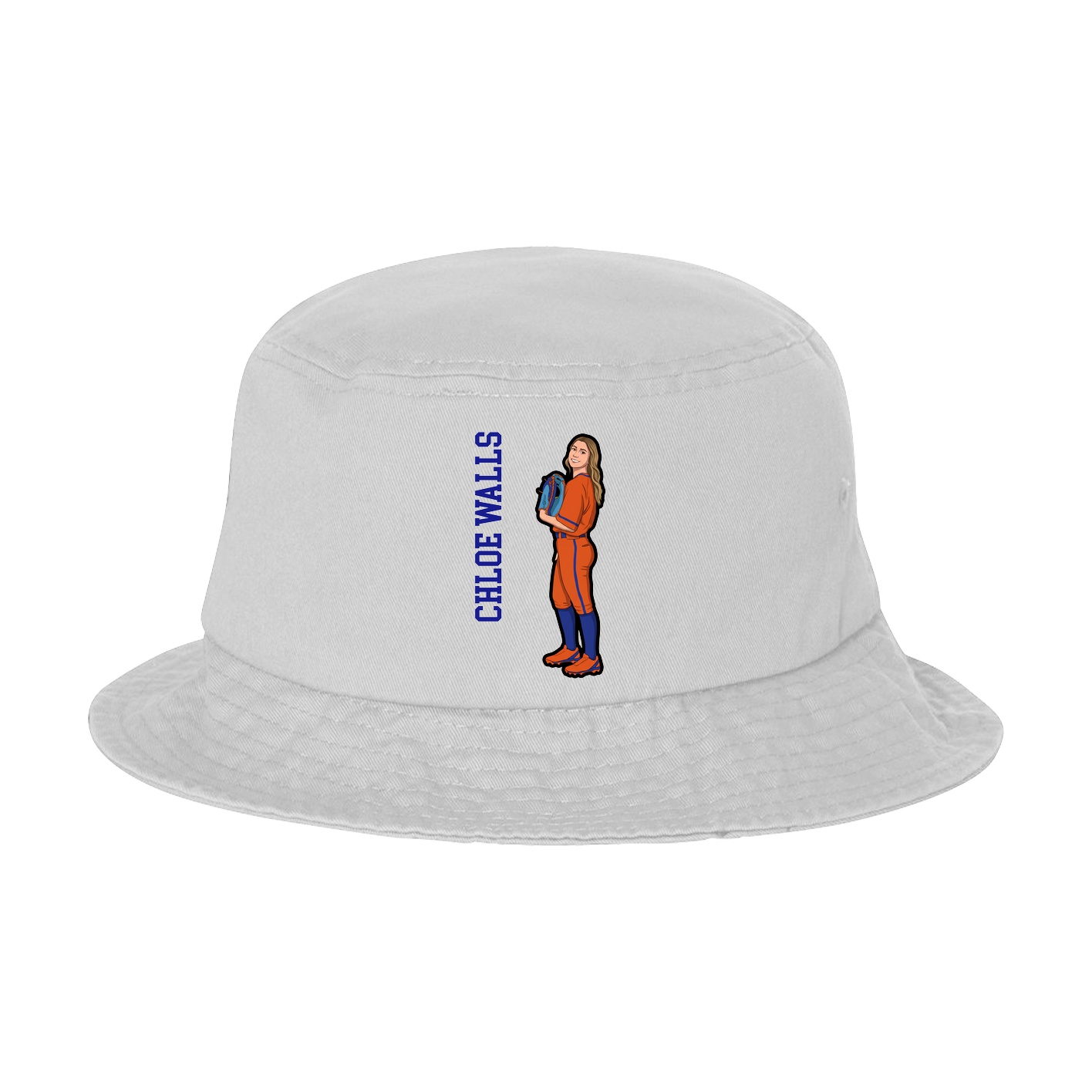 Bucket Cap — Name Vertical in White