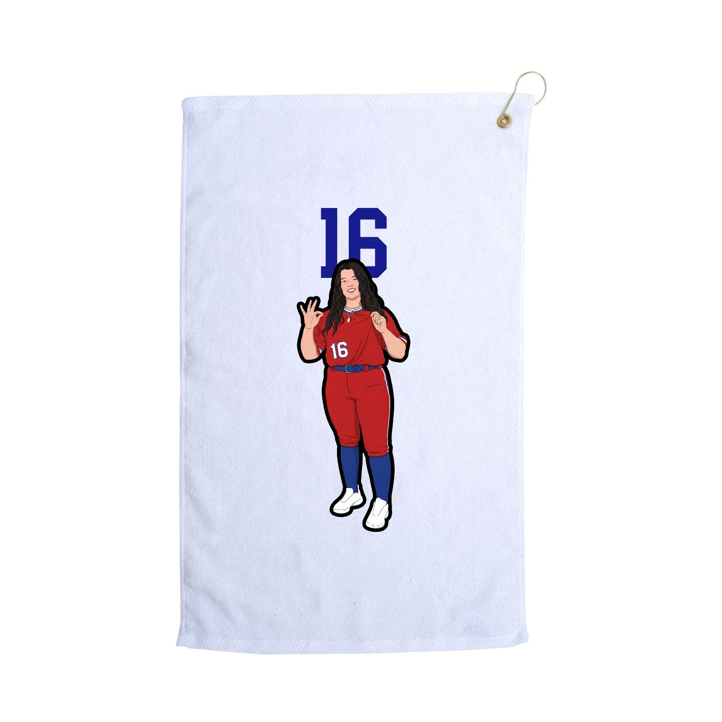 Golf Towel — Number Top in White