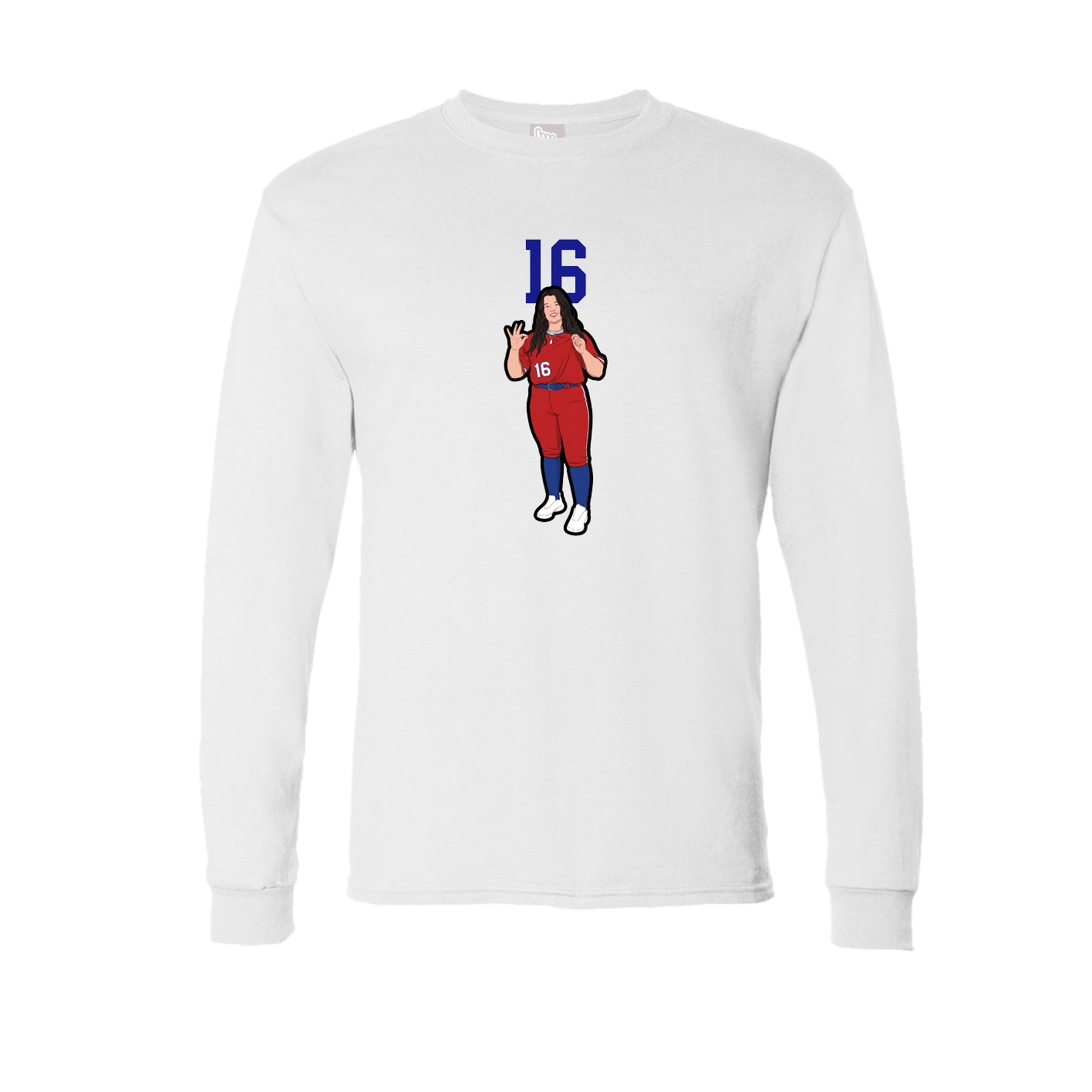 Long Sleeve Tee — Number Top in White