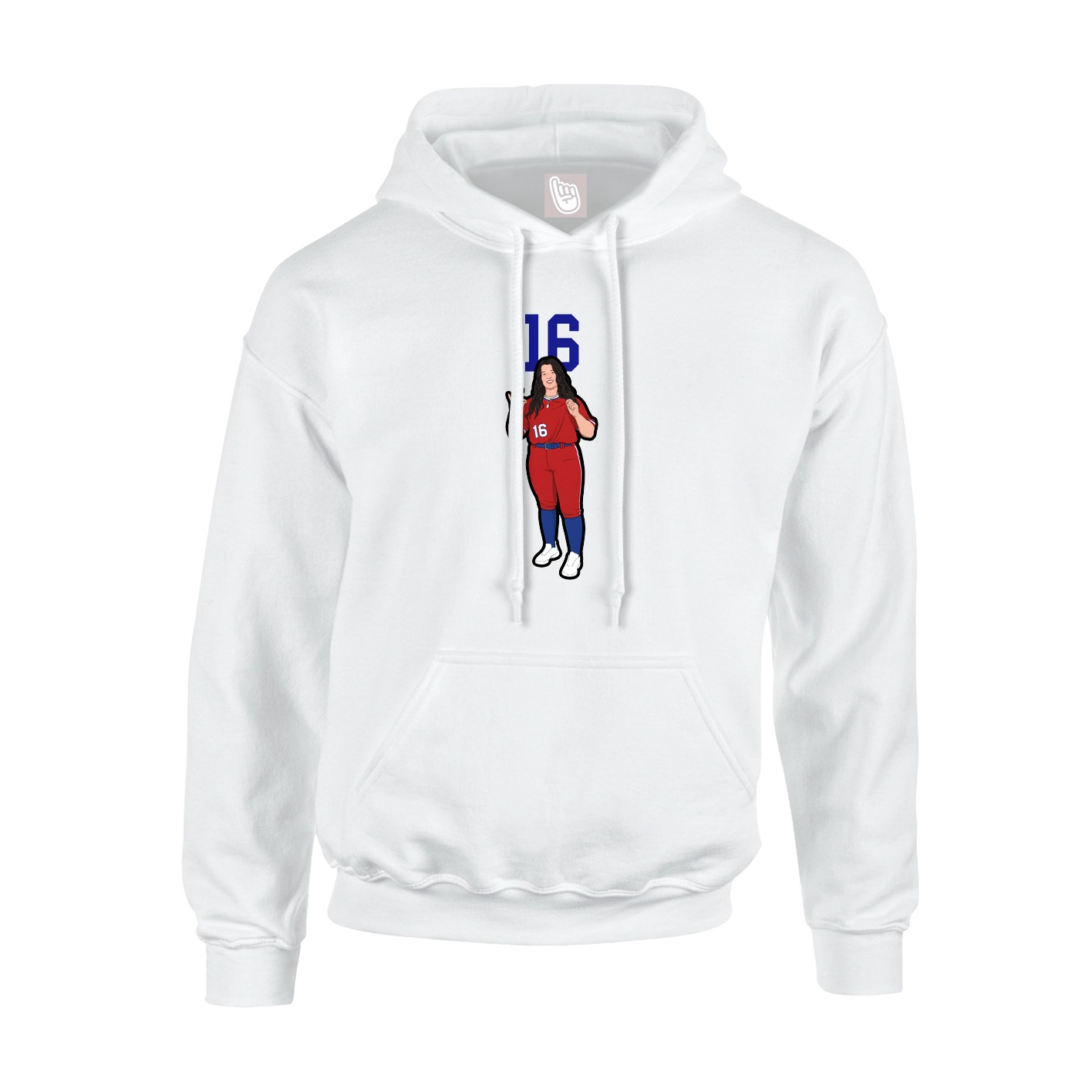 Youth Hoodie — Number Top in White