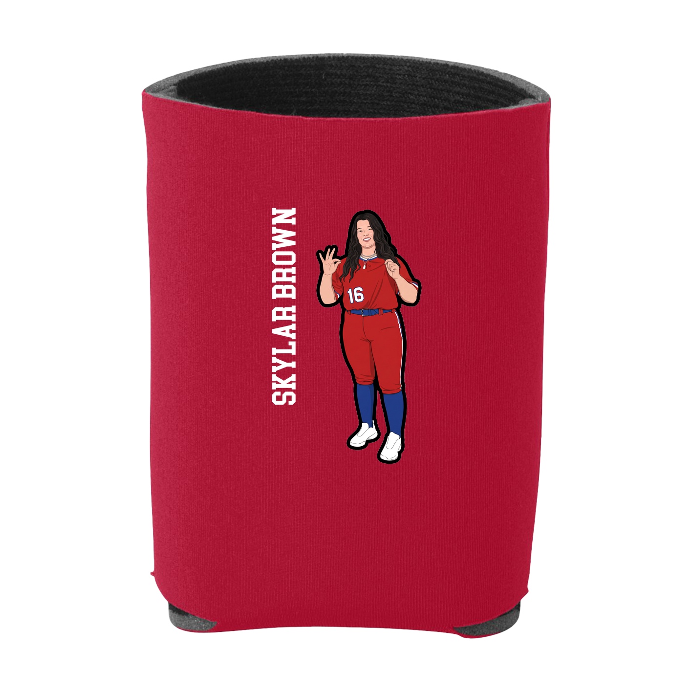 Can Holder — Name Vertical in Red