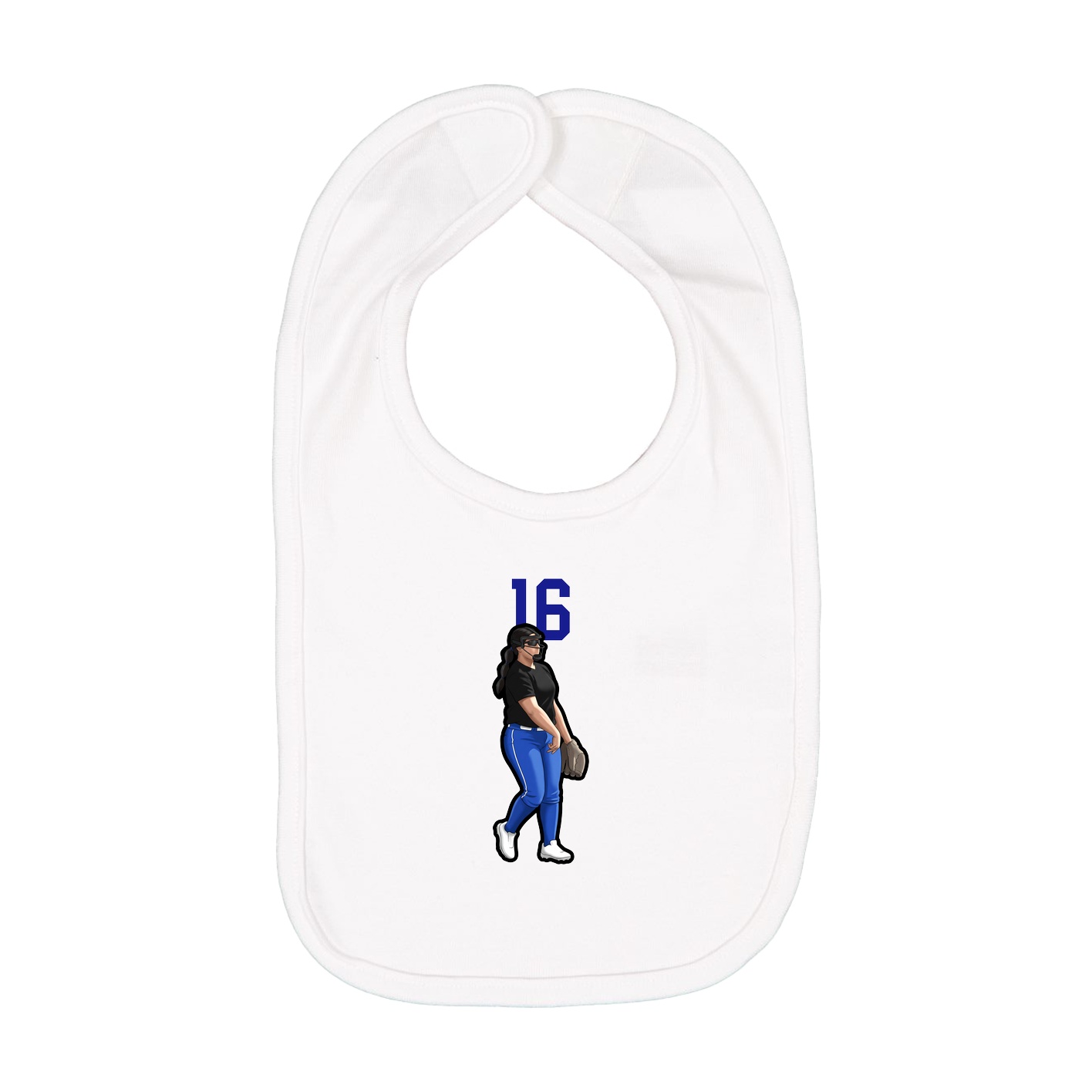 Infant Bib — Number Top in White
