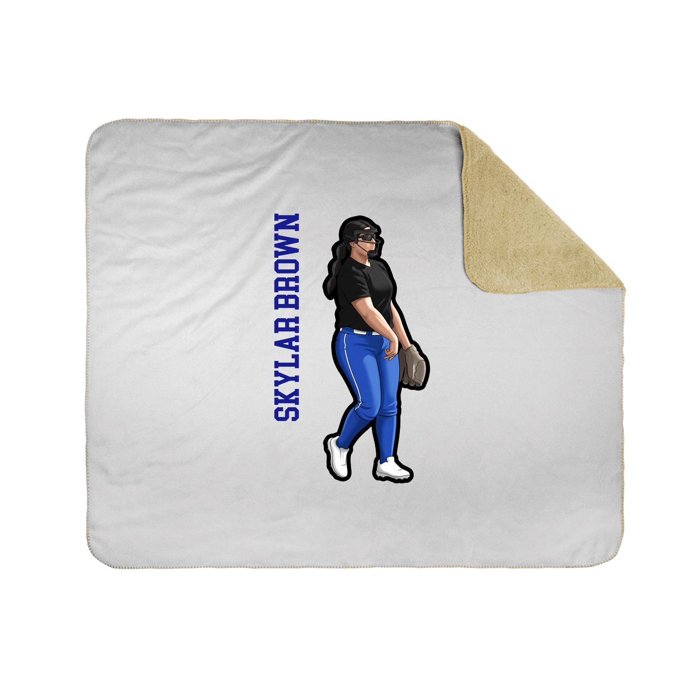 Throw Blanket — Name Vertical in White