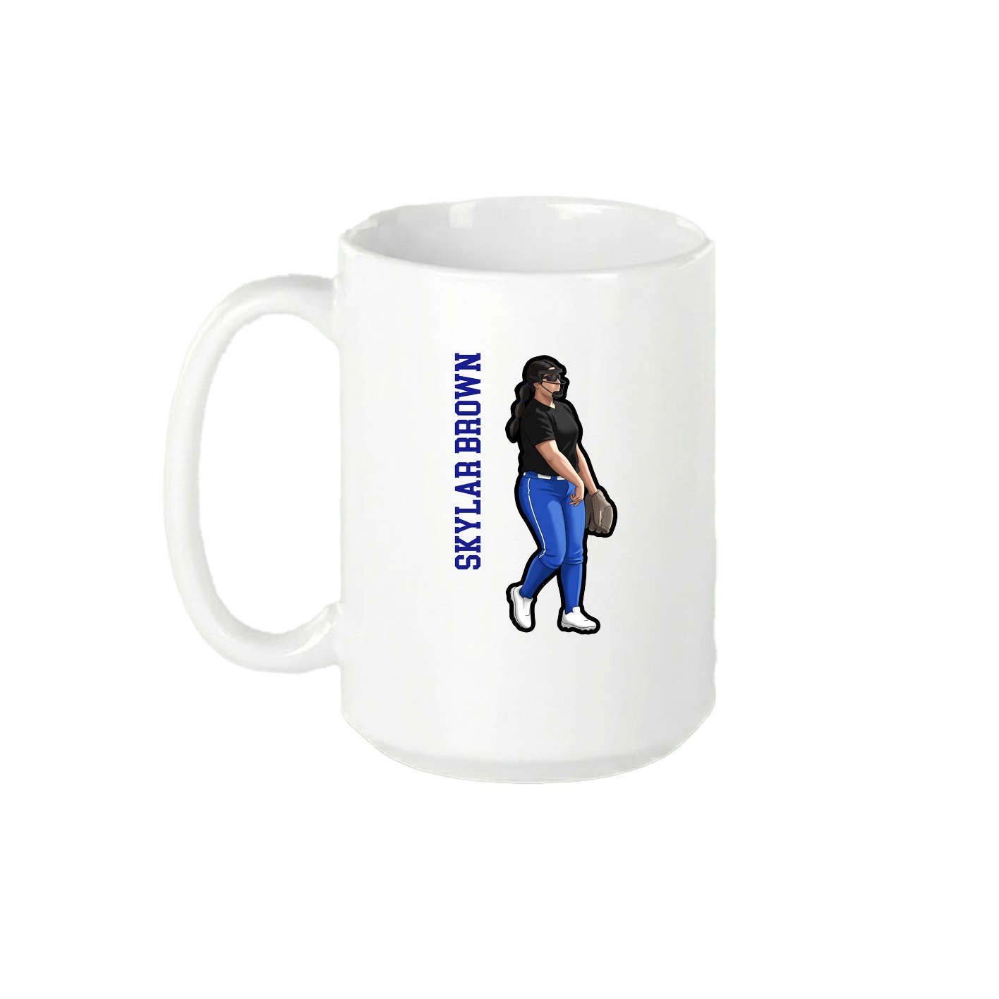 15oz Coffee Mug — Name Vertical in White