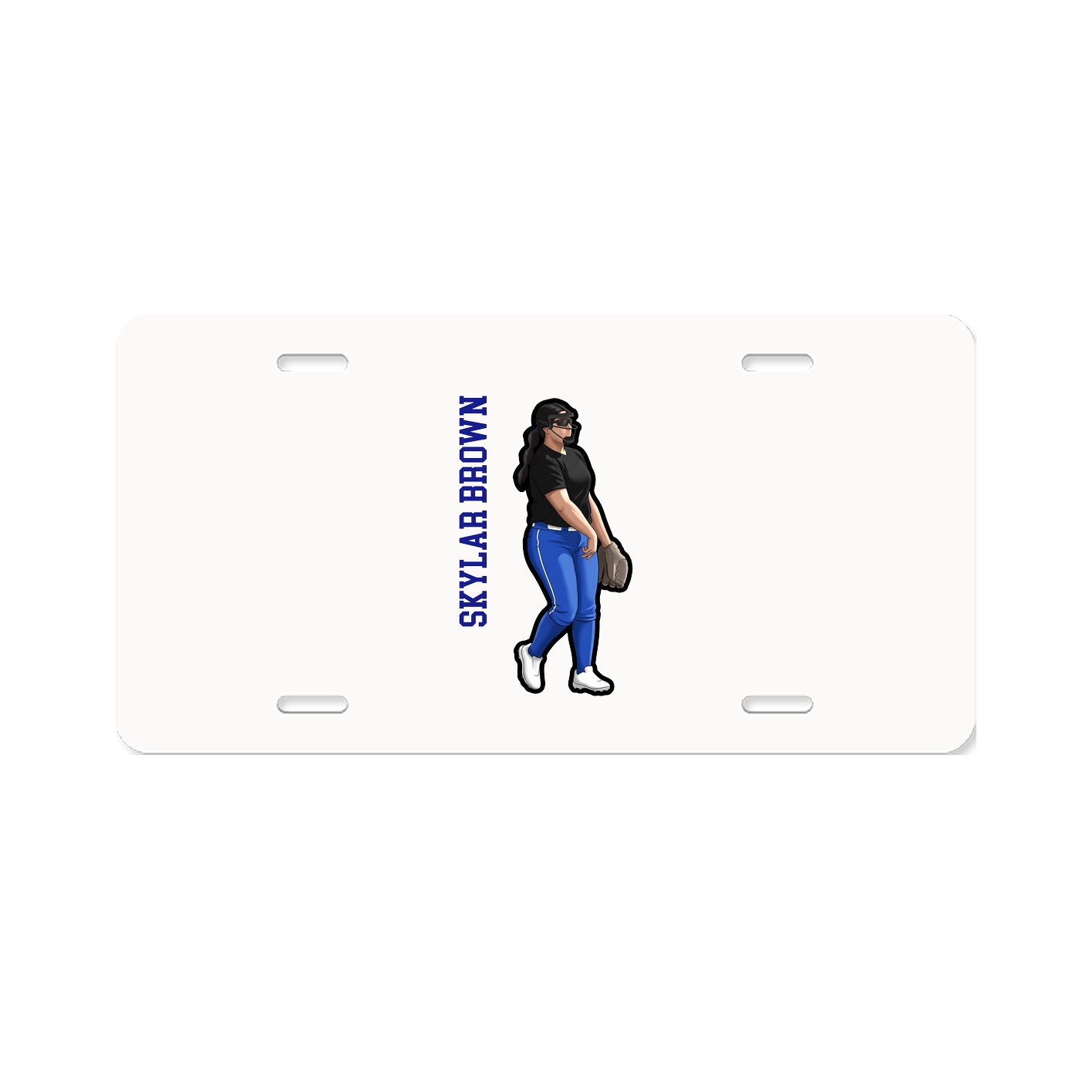 License Plate — Name Vertical in Classic