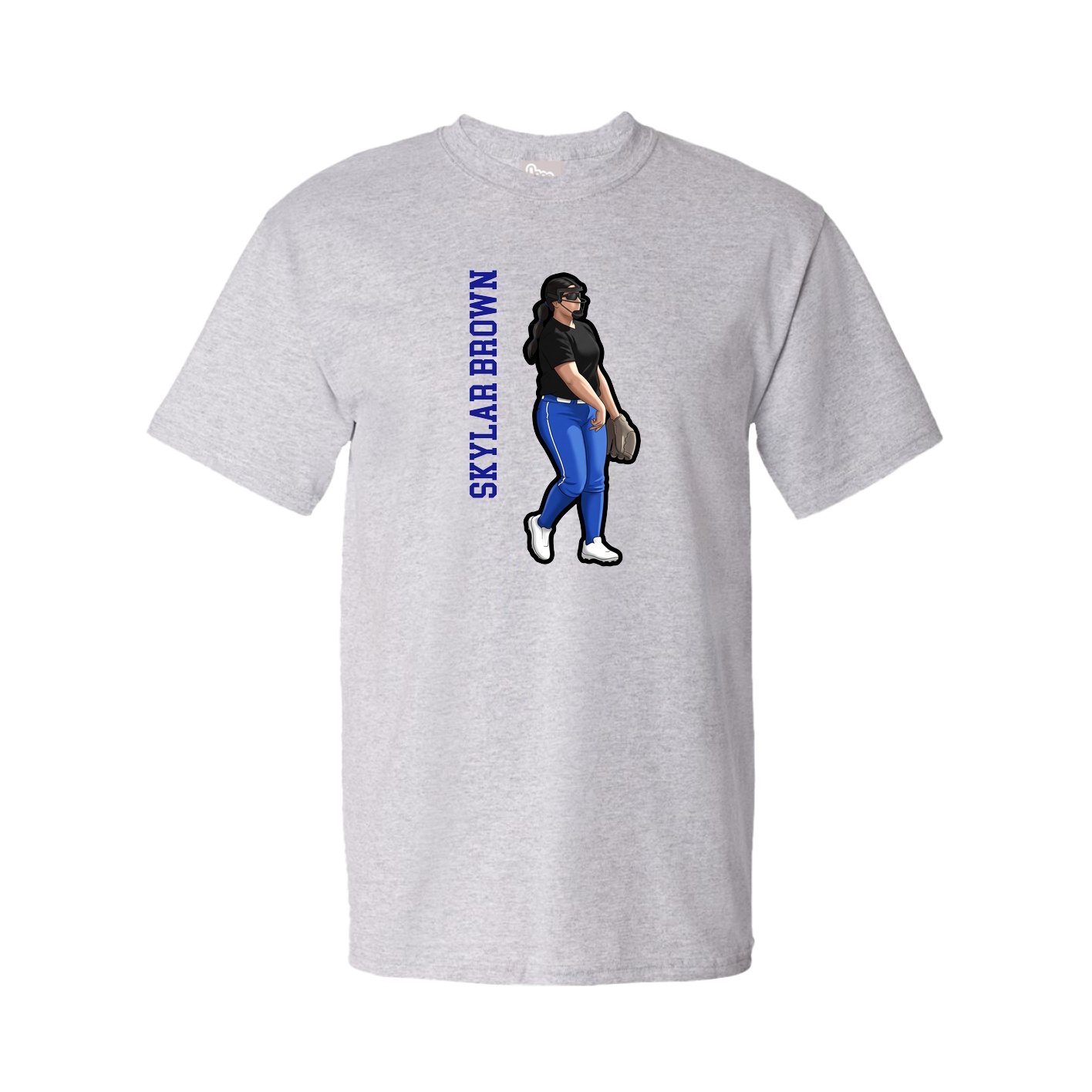 Tee — Name Vertical in Grey