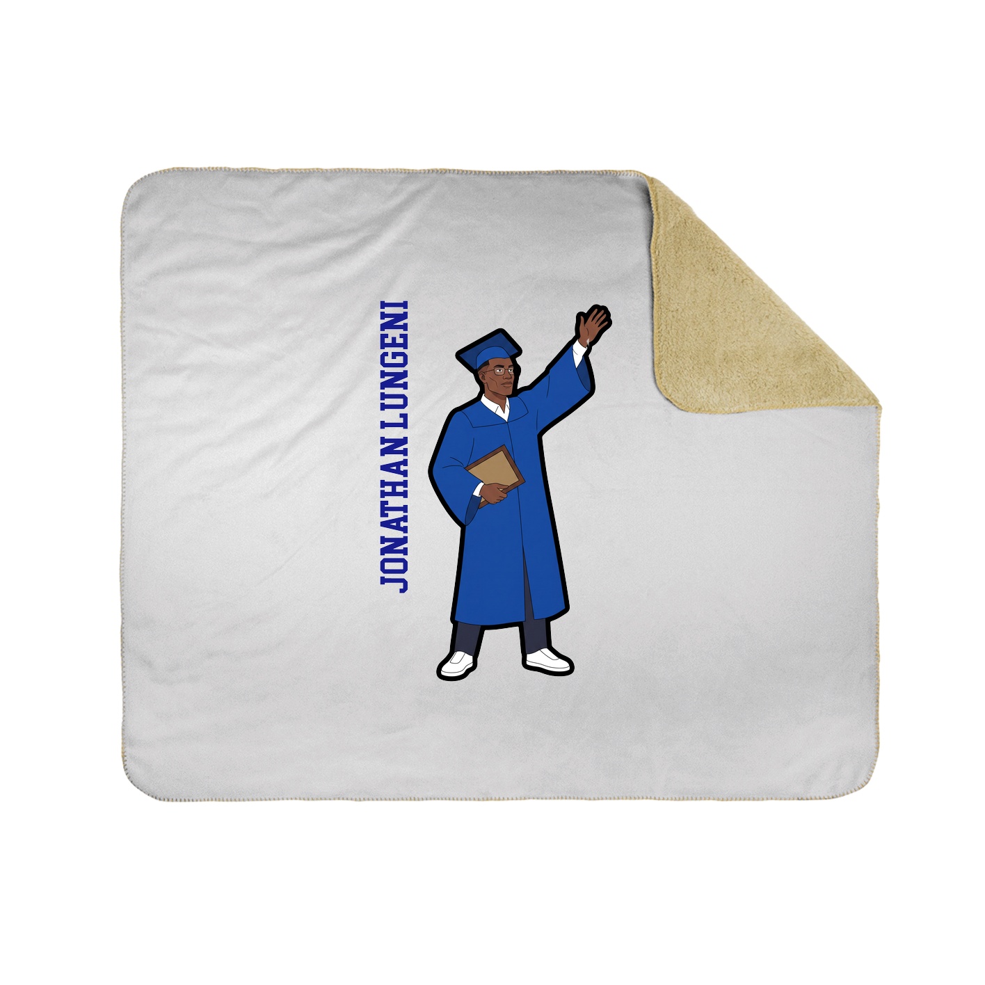 Throw Blanket — Name Vertical in White