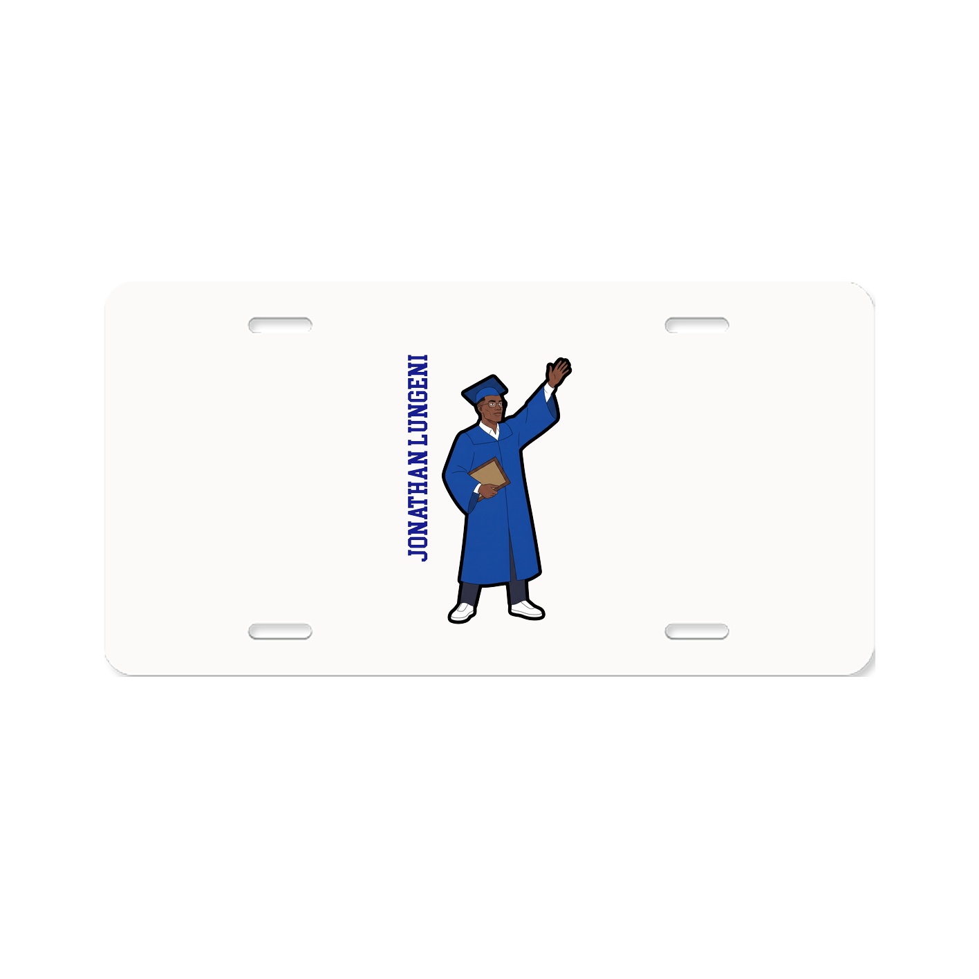 License Plate — Name Vertical in Classic