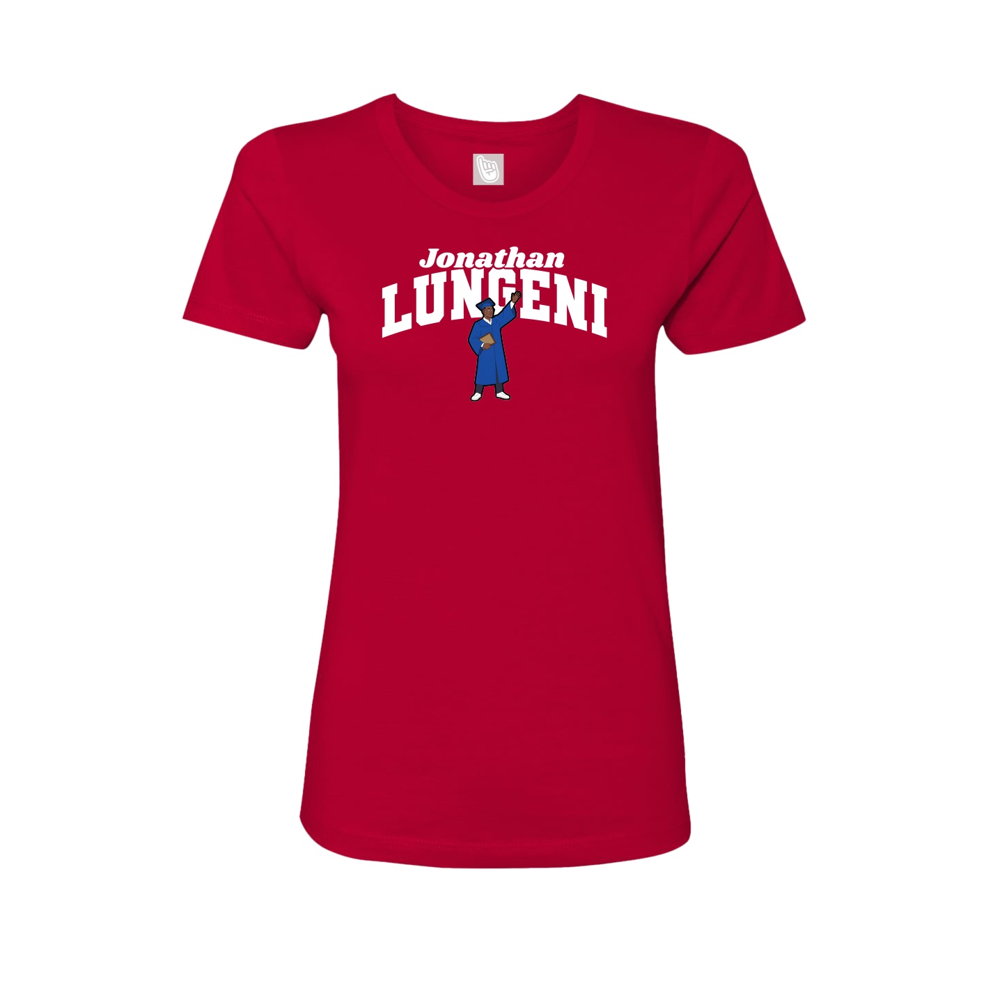 Fitted Women's Tee — Signature Arch in Red