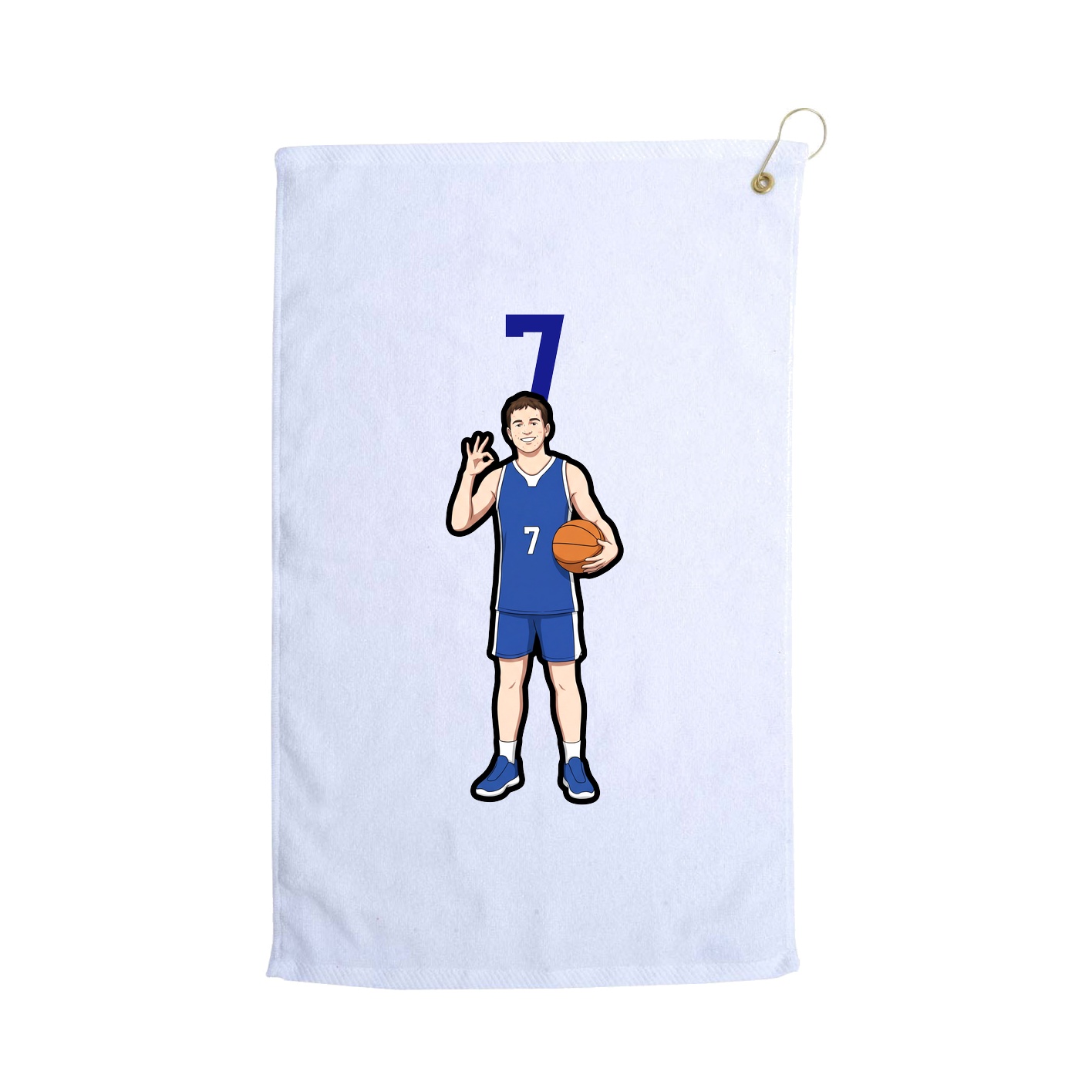 Golf Towel — Number Top in White