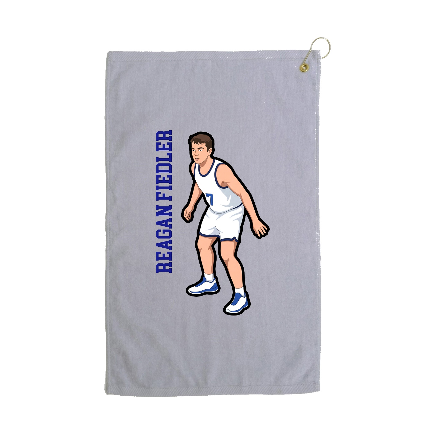 Golf Towel — Name Vertical in Grey