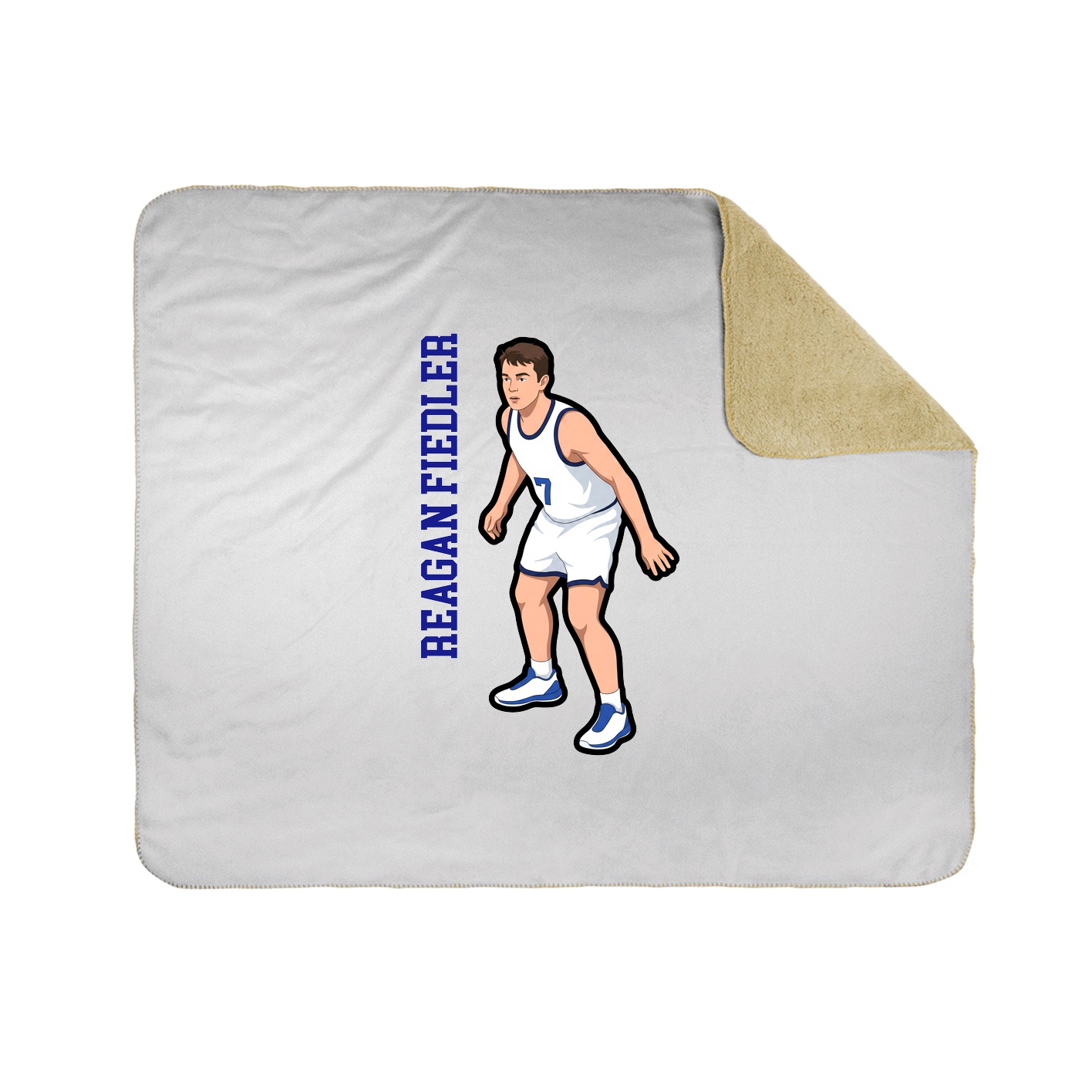 Throw Blanket — Name Vertical in White