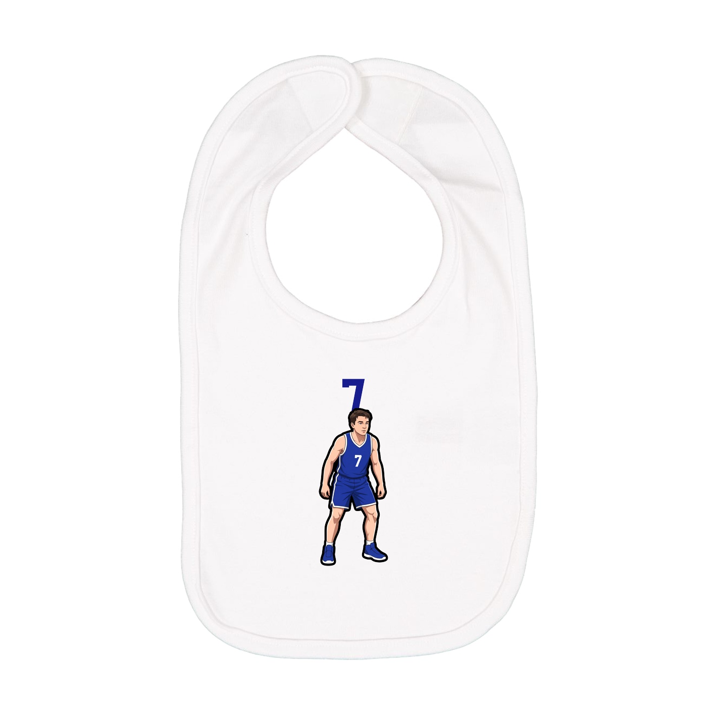 Infant Bib — Number Top in White