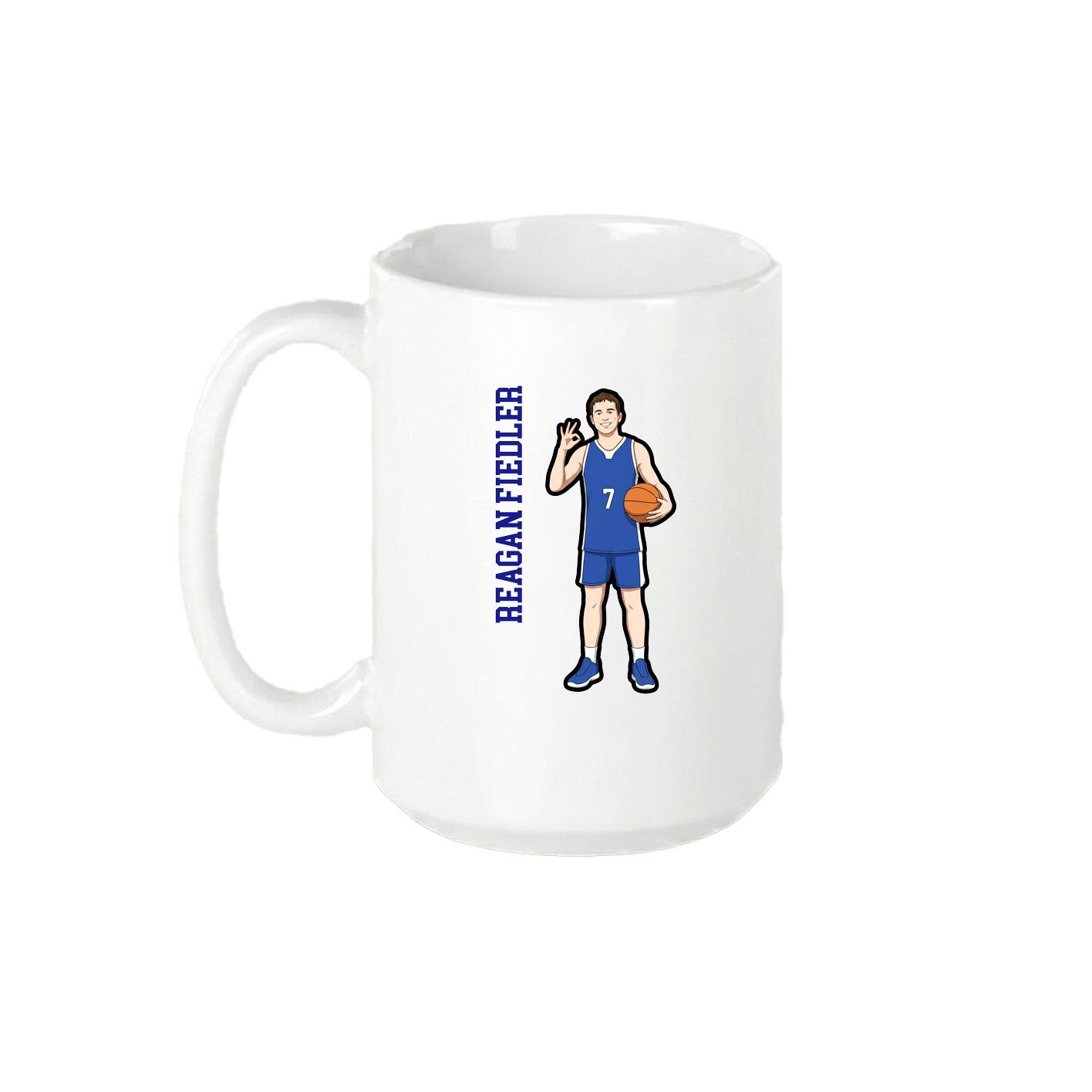 15oz Coffee Mug — Name Vertical in White
