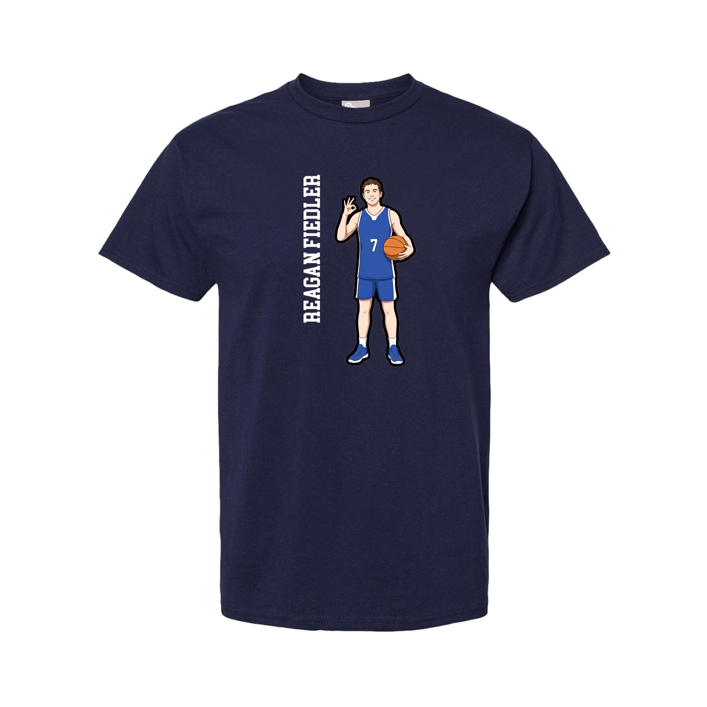Tee — Name Vertical in Navy