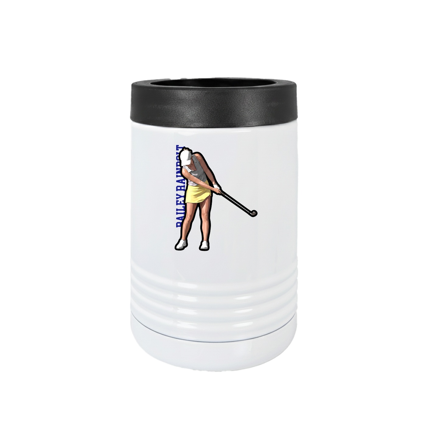 Beverage Holder — Name Vertical in White