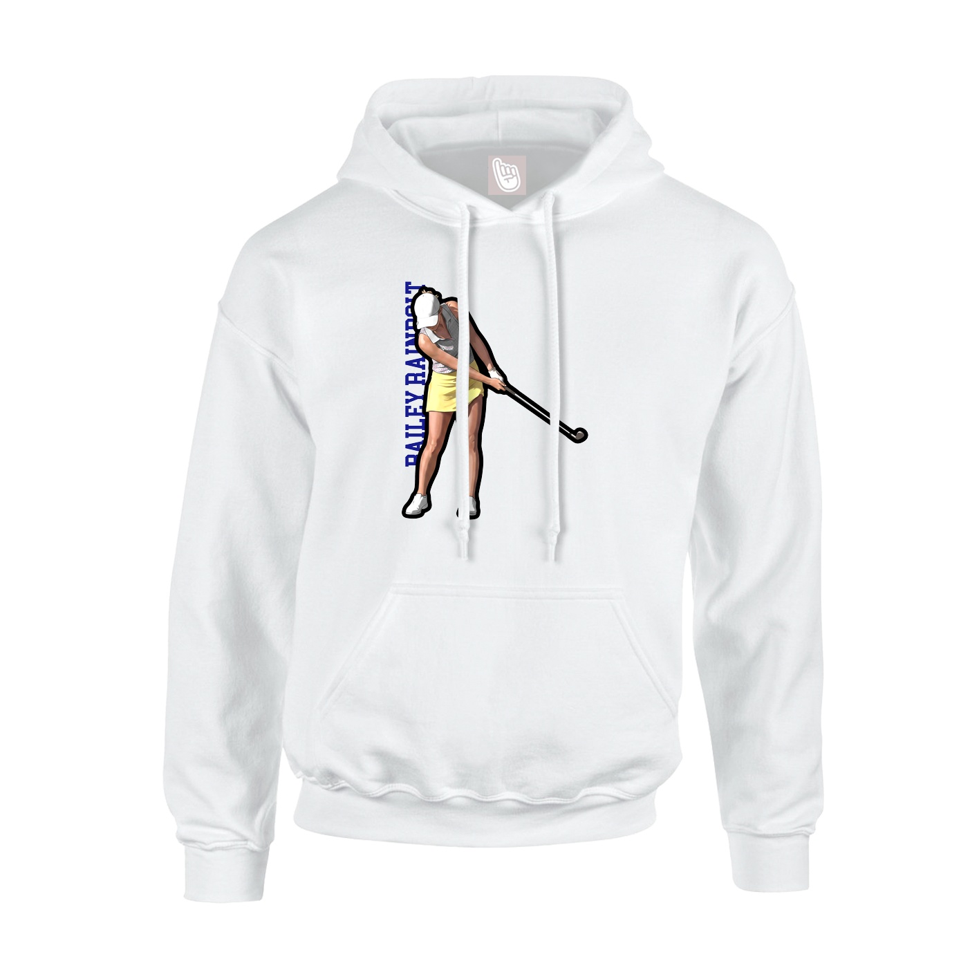 Youth Hoodie — Name Vertical in White