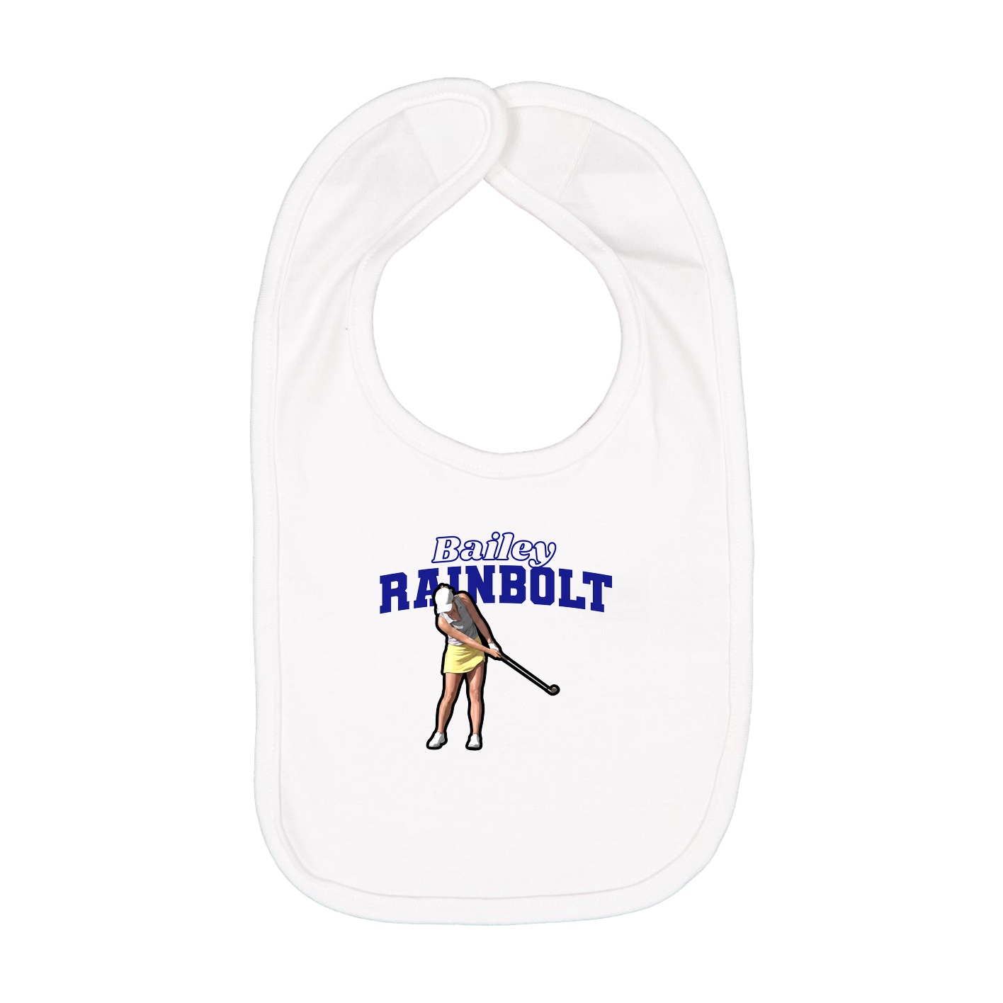 Infant Bib — Name Arch in White