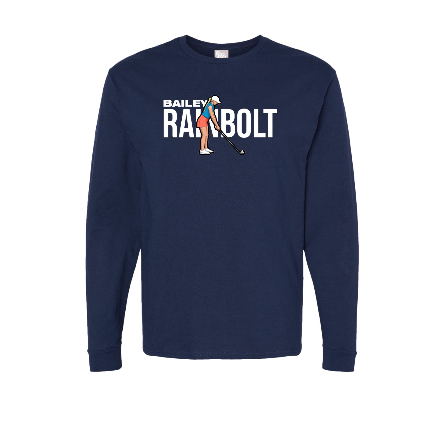 Long Sleeve Tee — Player Name in Navy