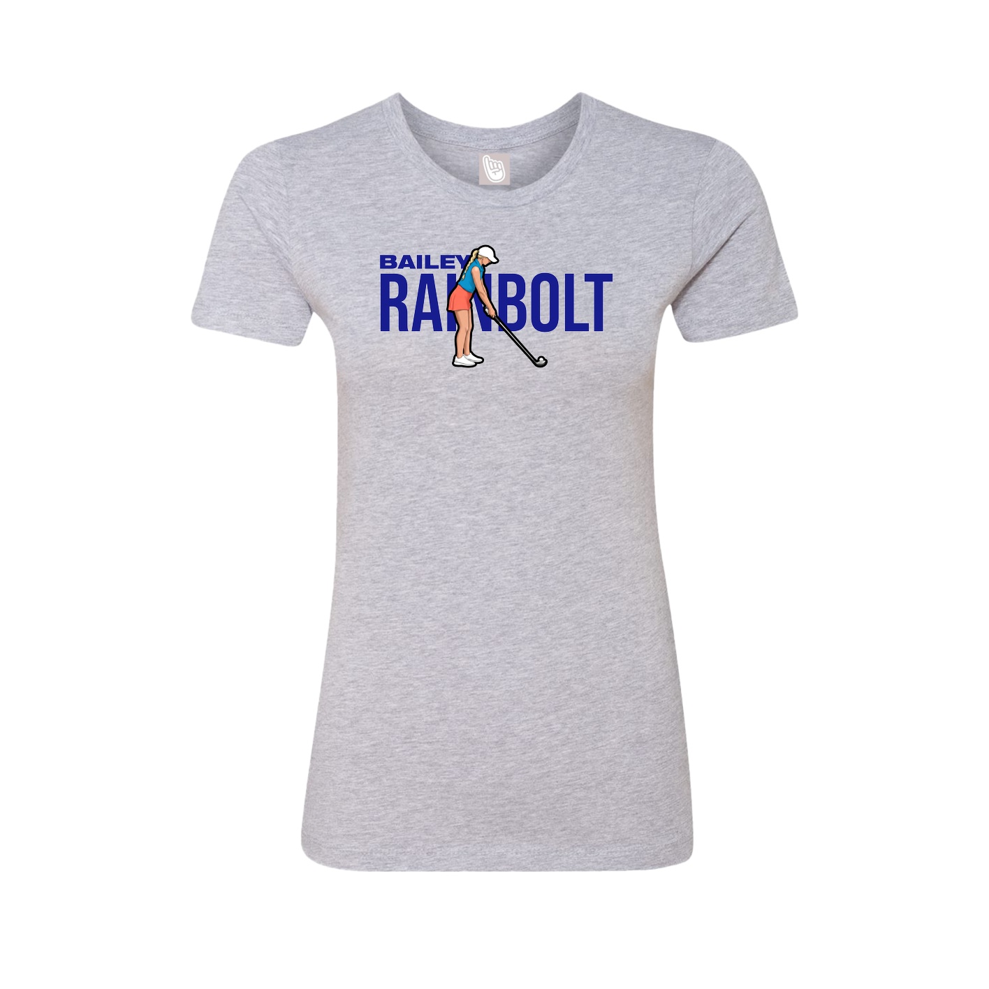 Womens Tee — Player Name in Grey