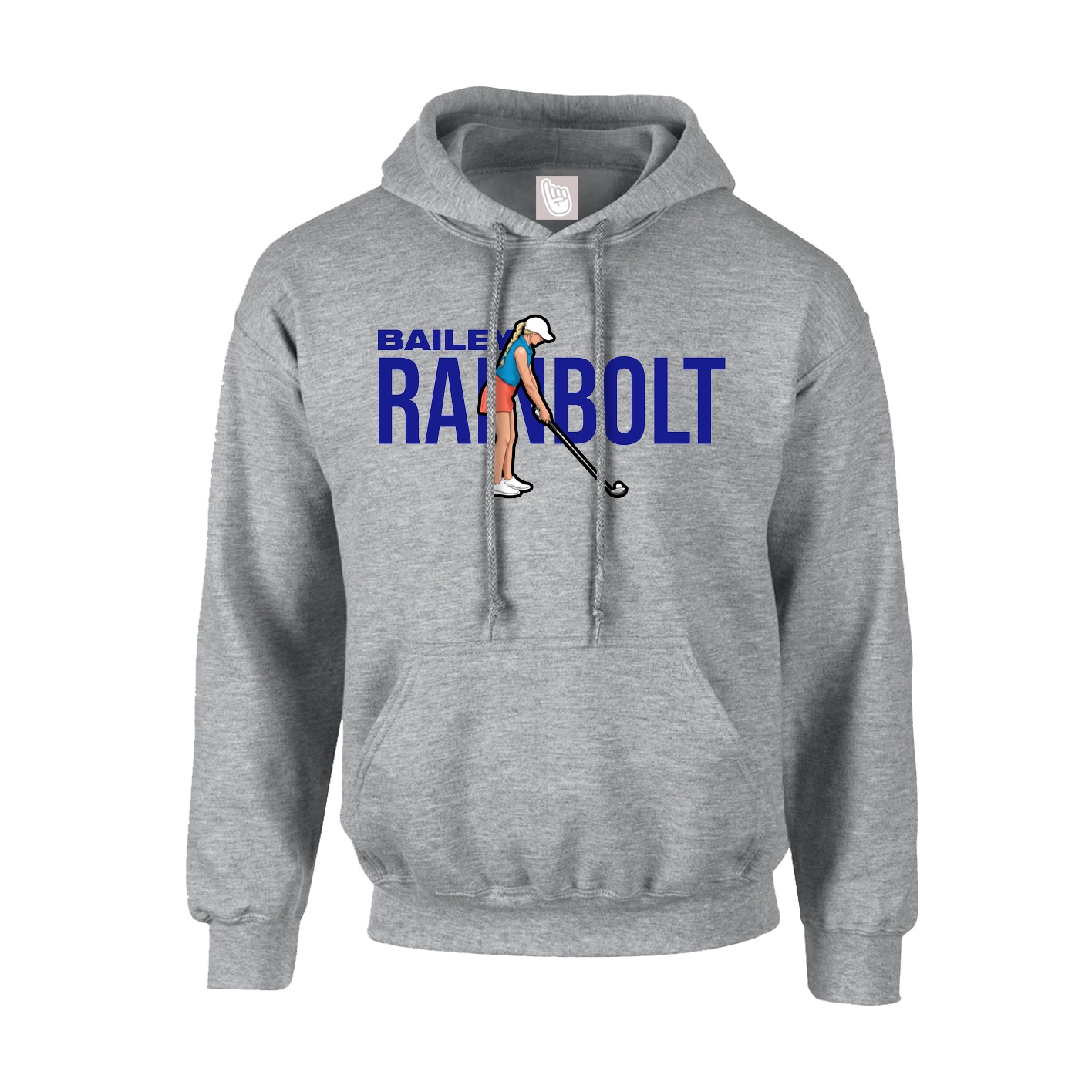 Hoodie — Player Name in Grey