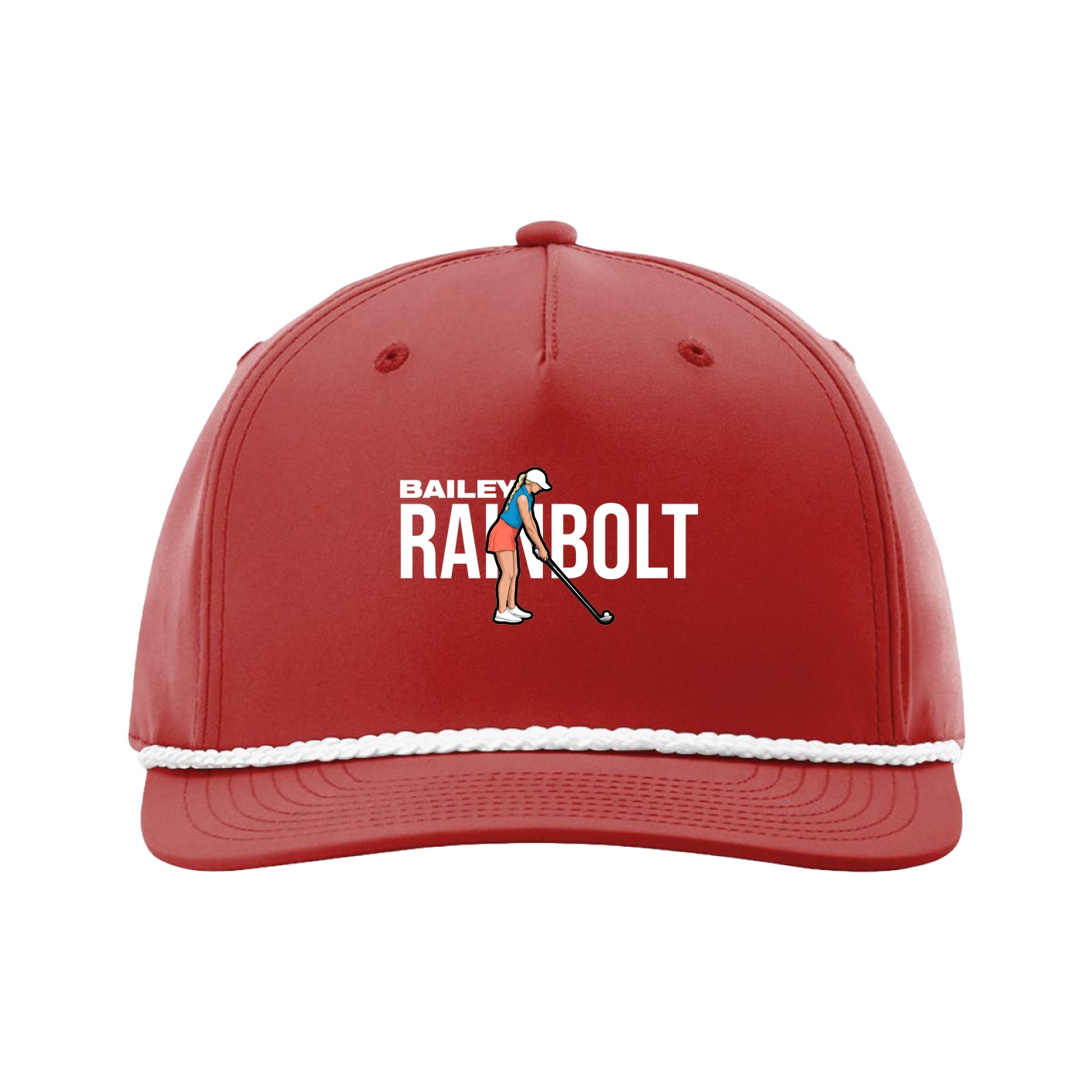 Five-Panel Classic Rope Cap — Player Name in Red