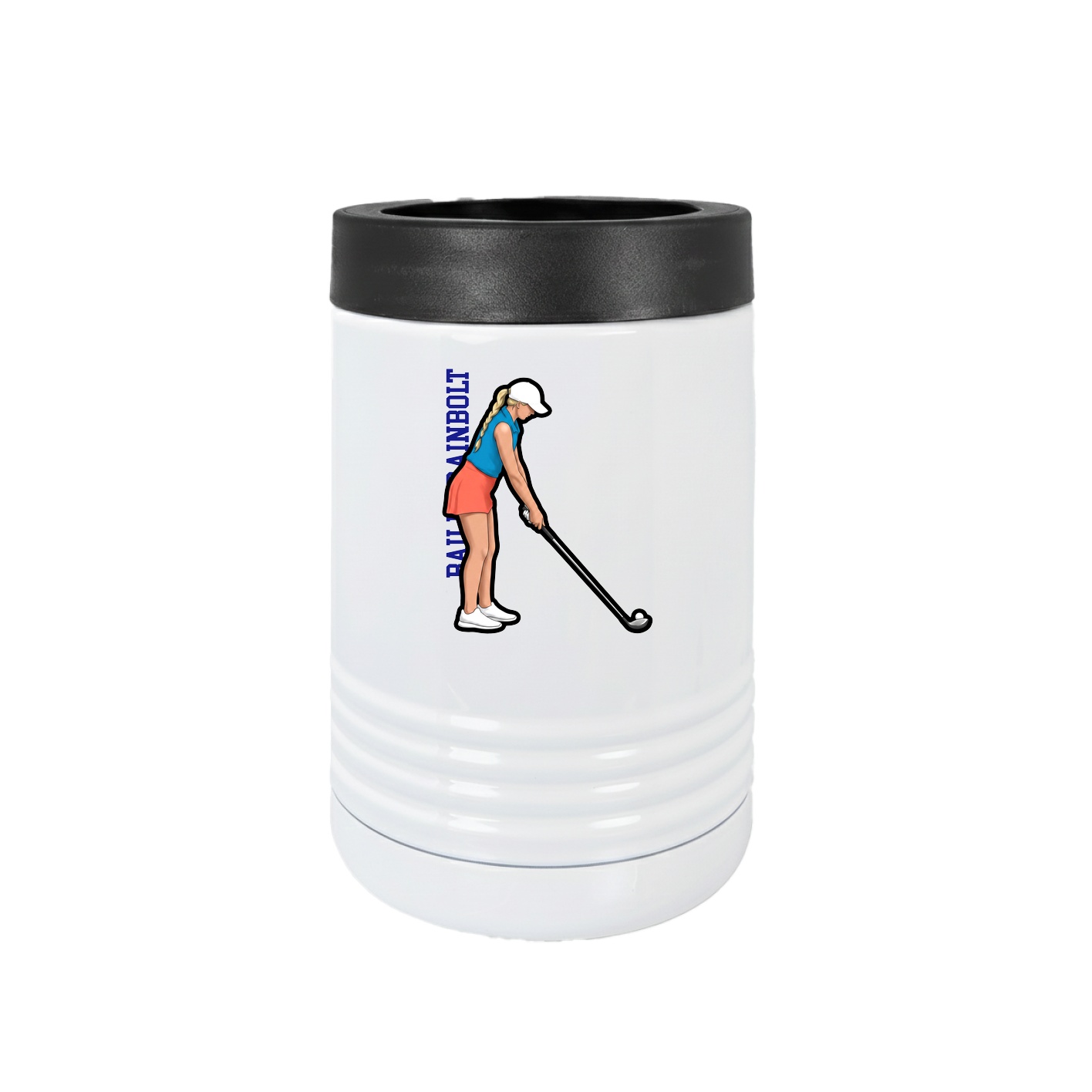 Beverage Holder — Name Vertical in White