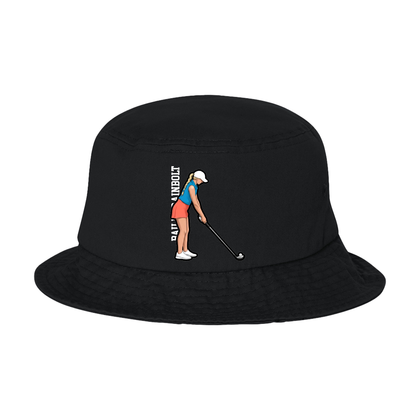 Bucket Cap — Name Vertical in Black
