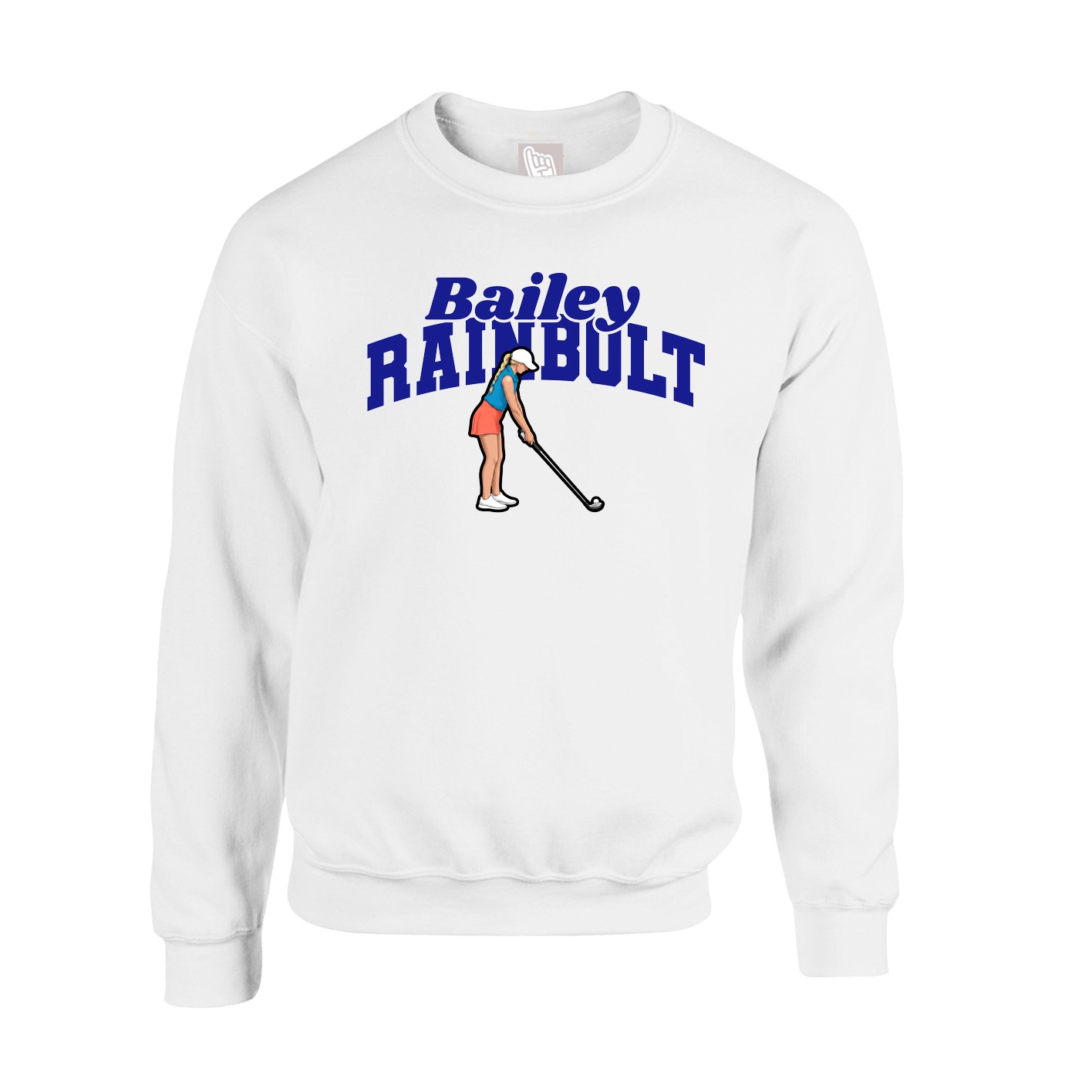 Fleece Crew — Signature Arch in White